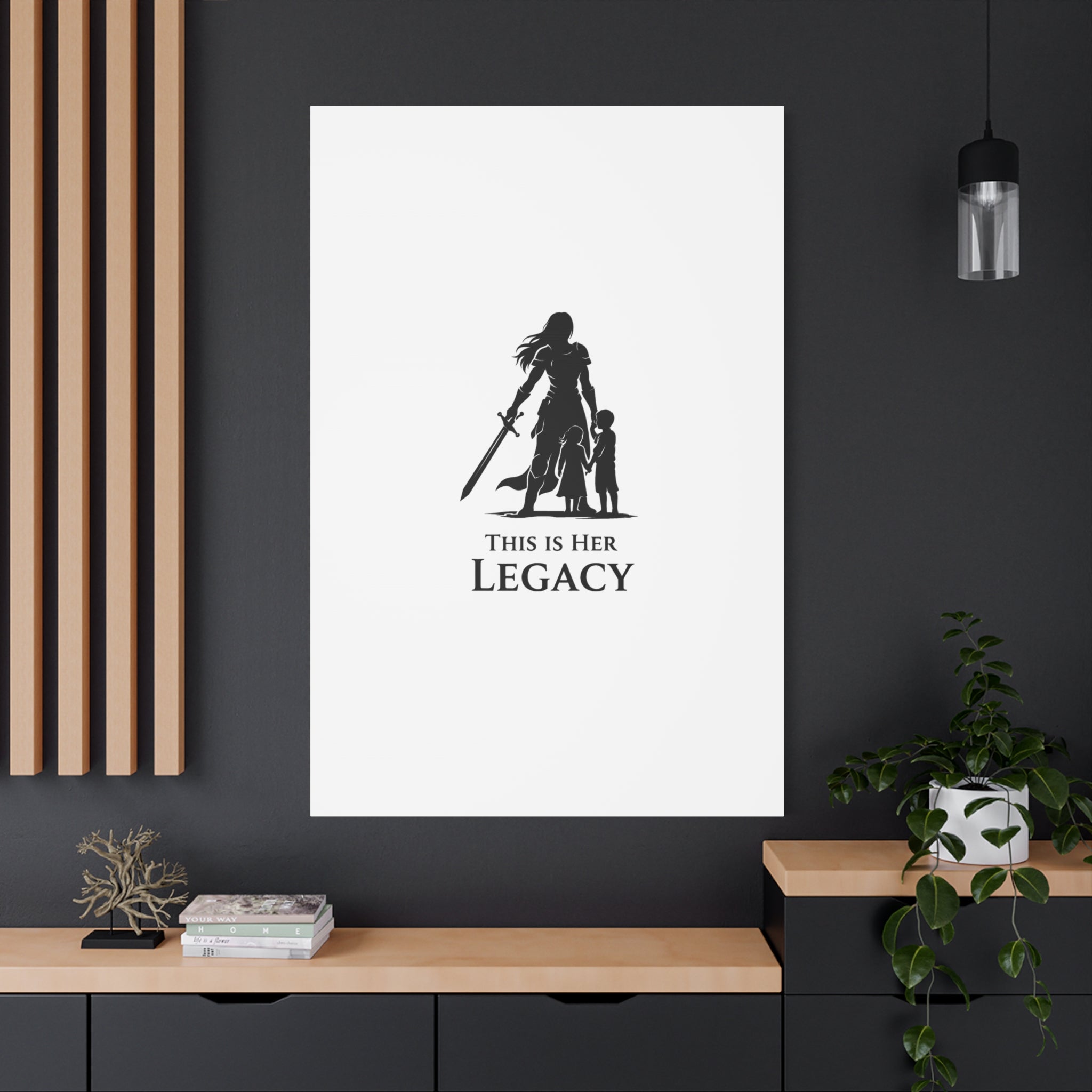 Canvas Wall Art — "This Is Her Legacy" Warrior Mother Silhouette