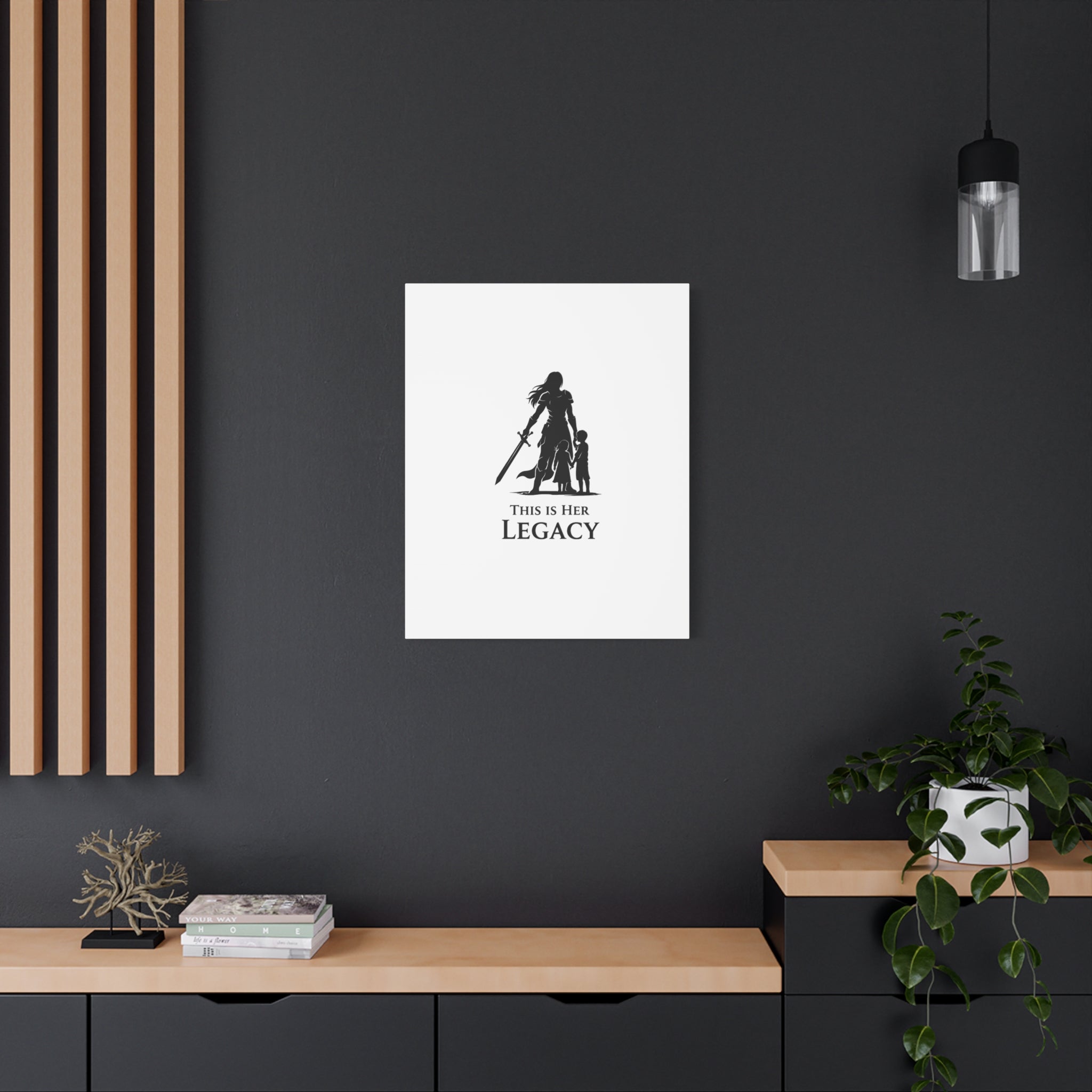 Canvas Wall Art — "This Is Her Legacy" Warrior Mother Silhouette