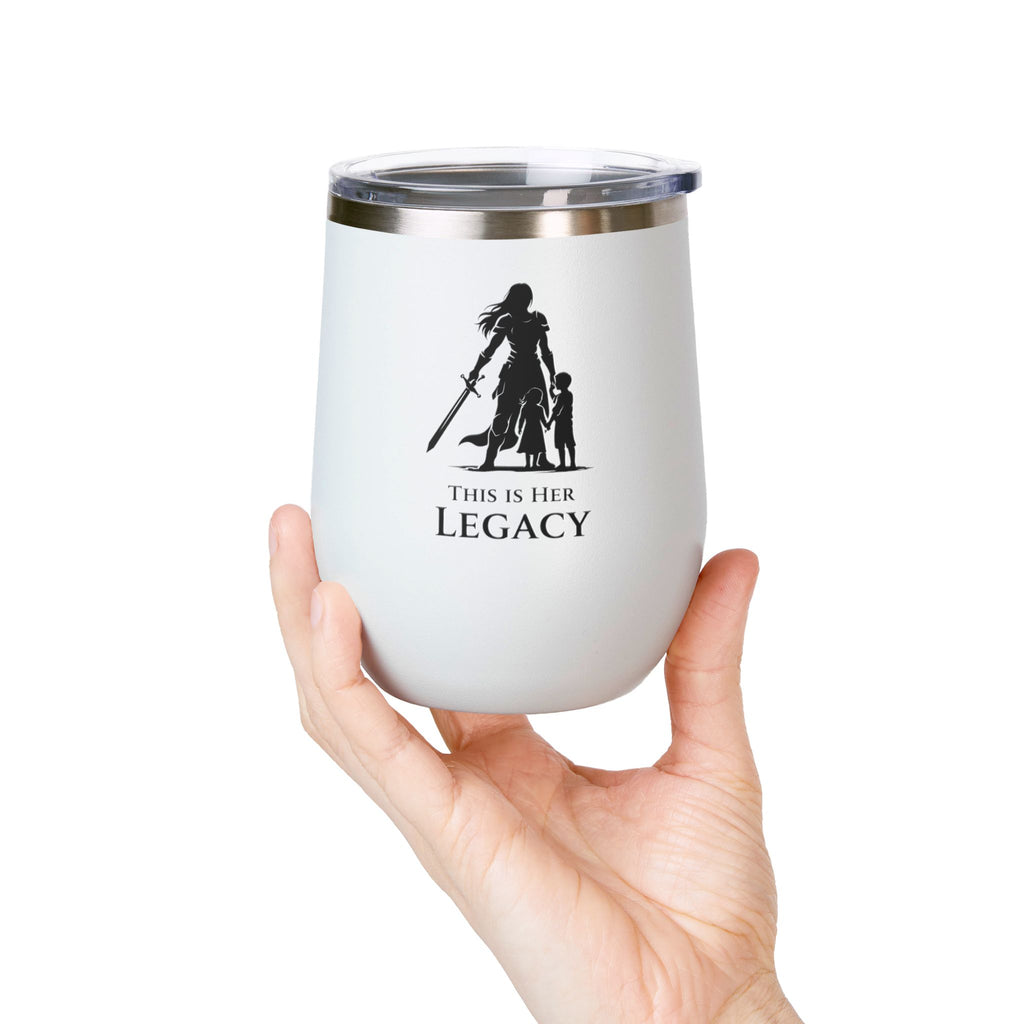 Warrior Mom Wine Tumbler – This Is Her Legacy – Strong Mother Gift – Funny Mom Cup Alternative – Wine Mom Gift – Mother’s Day Tumbler