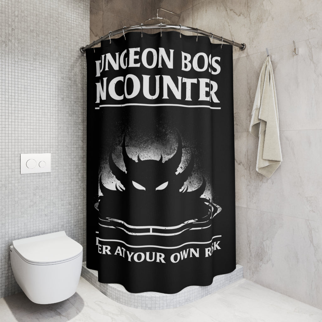 Dungeon Boss Encounter Shower Curtain | Enter At Your Own Risk