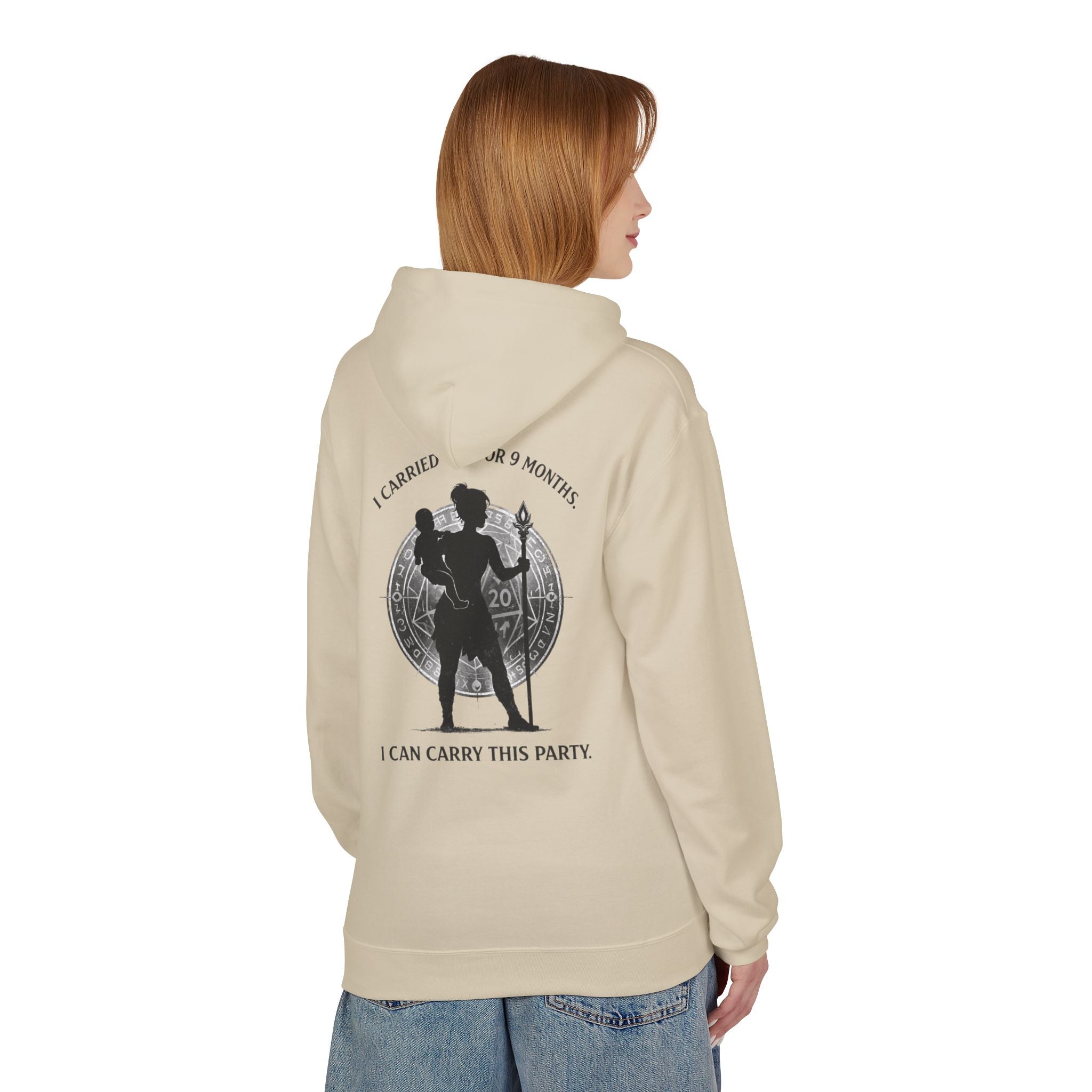 Warrior Mother Silhouette Hoodie | I Carried You for 9 Months, I Can Carry This Party