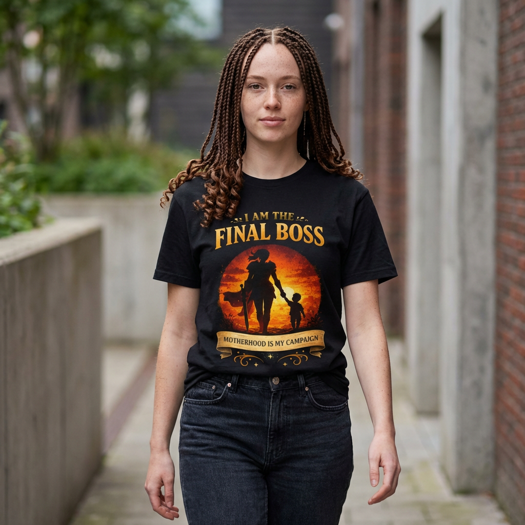 T‑Shirt — "I Am The Final Boss: Motherhood Is My Campaign" Graphic Tee