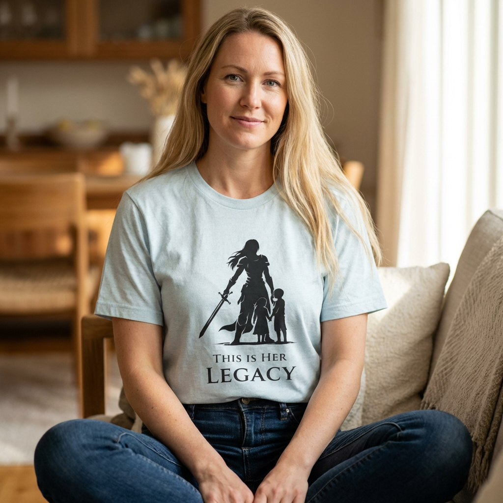 Warrior Mom Shirt – This Is Her Legacy – Strong Mother Gift – Fantasy Woman Tee – Powerful Mom Apparel – Mother’s Day Gift Idea
