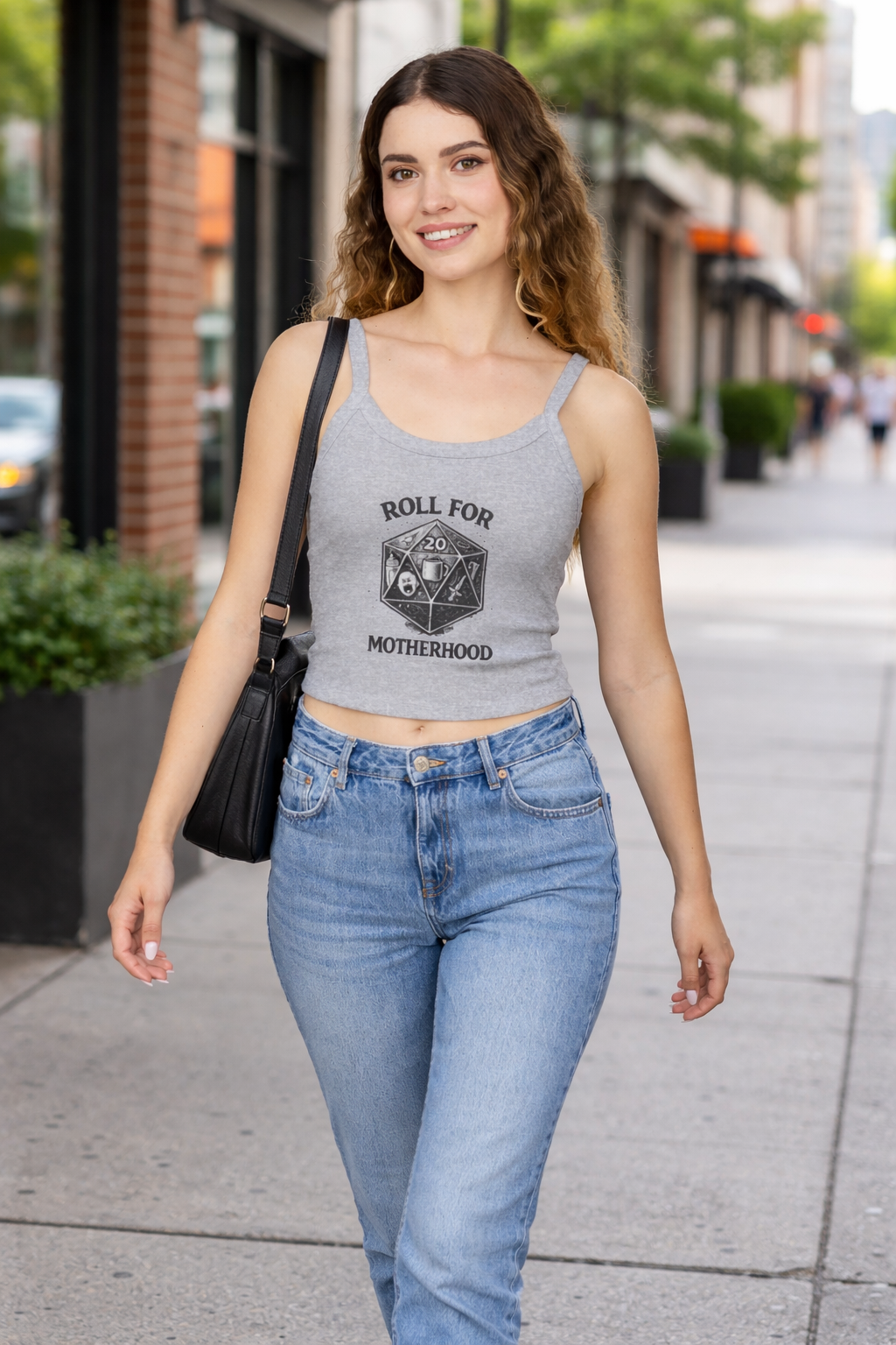 Roll for Motherhood Tank Top | D20 Dice Mom Gaming Graphic