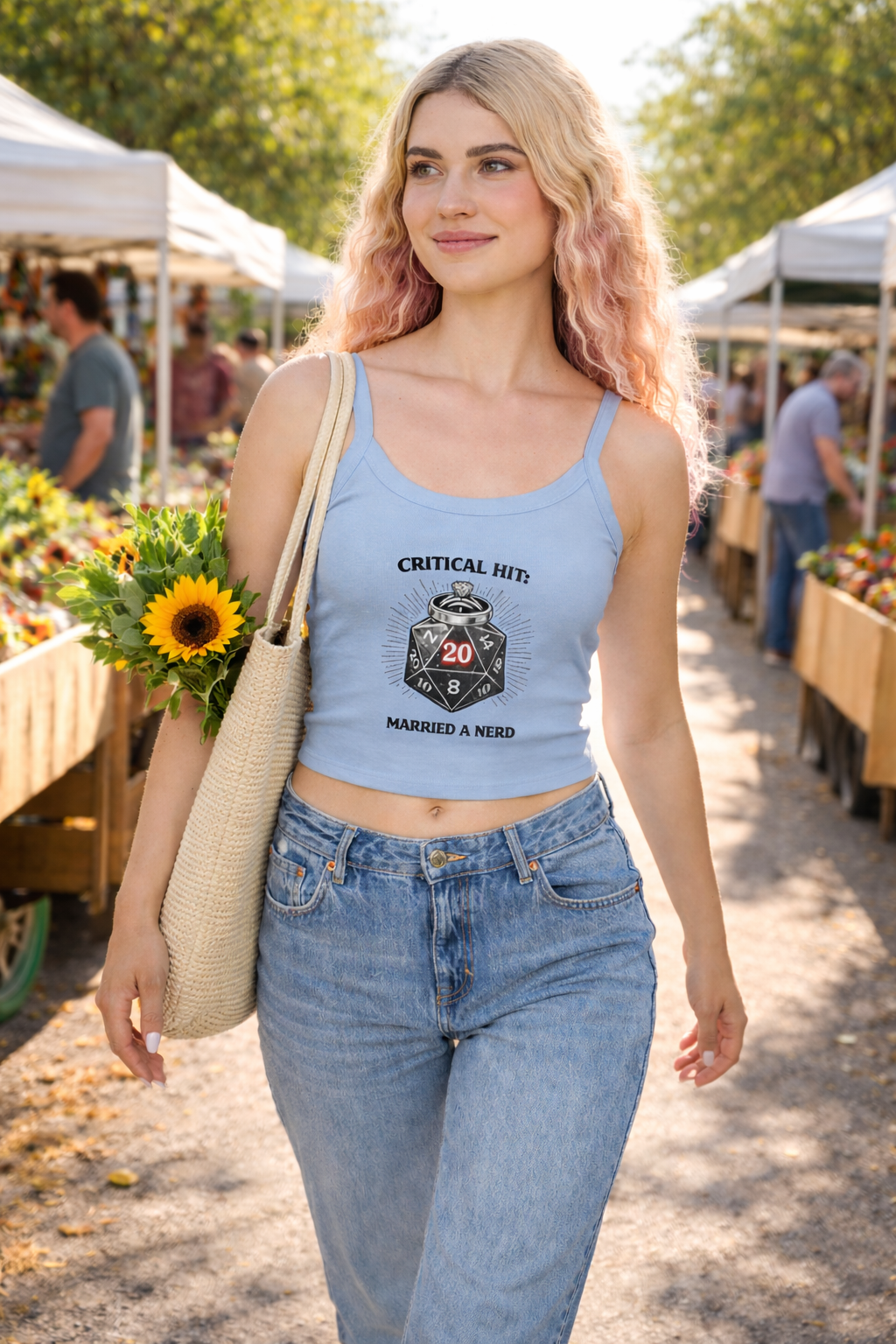 Critical Hit Married a Nerd Tank Top | D20 Dice Gaming Crop Top