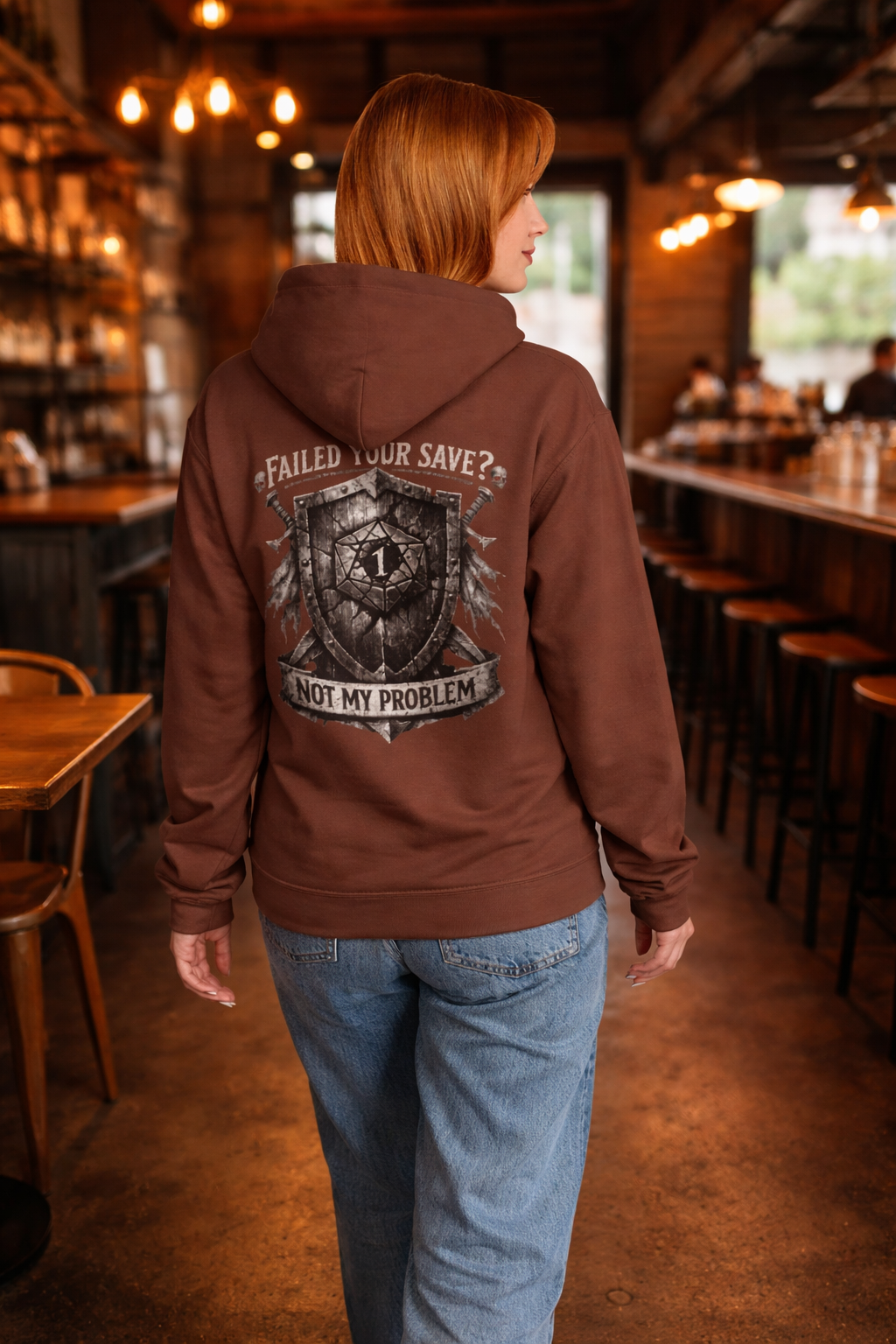 Failed Your Save? Not My Problem Shield Hoodie | RPG Gaming Crest