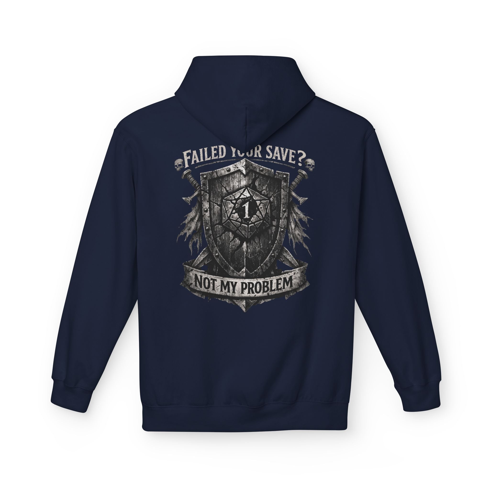 Failed Your Save? Not My Problem Shield Hoodie | RPG Gaming Crest