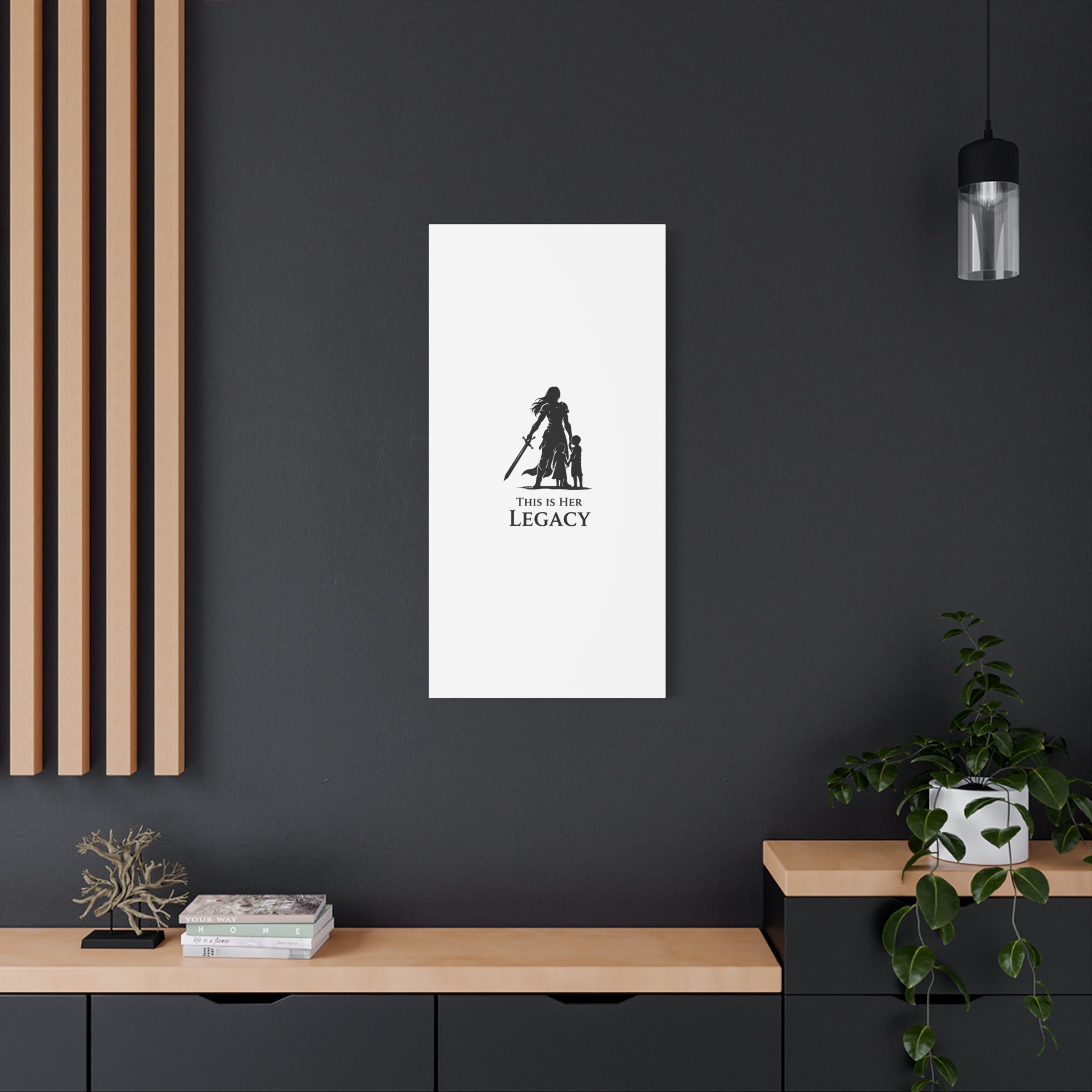 Canvas Wall Art — "This Is Her Legacy" Warrior Mother Silhouette
