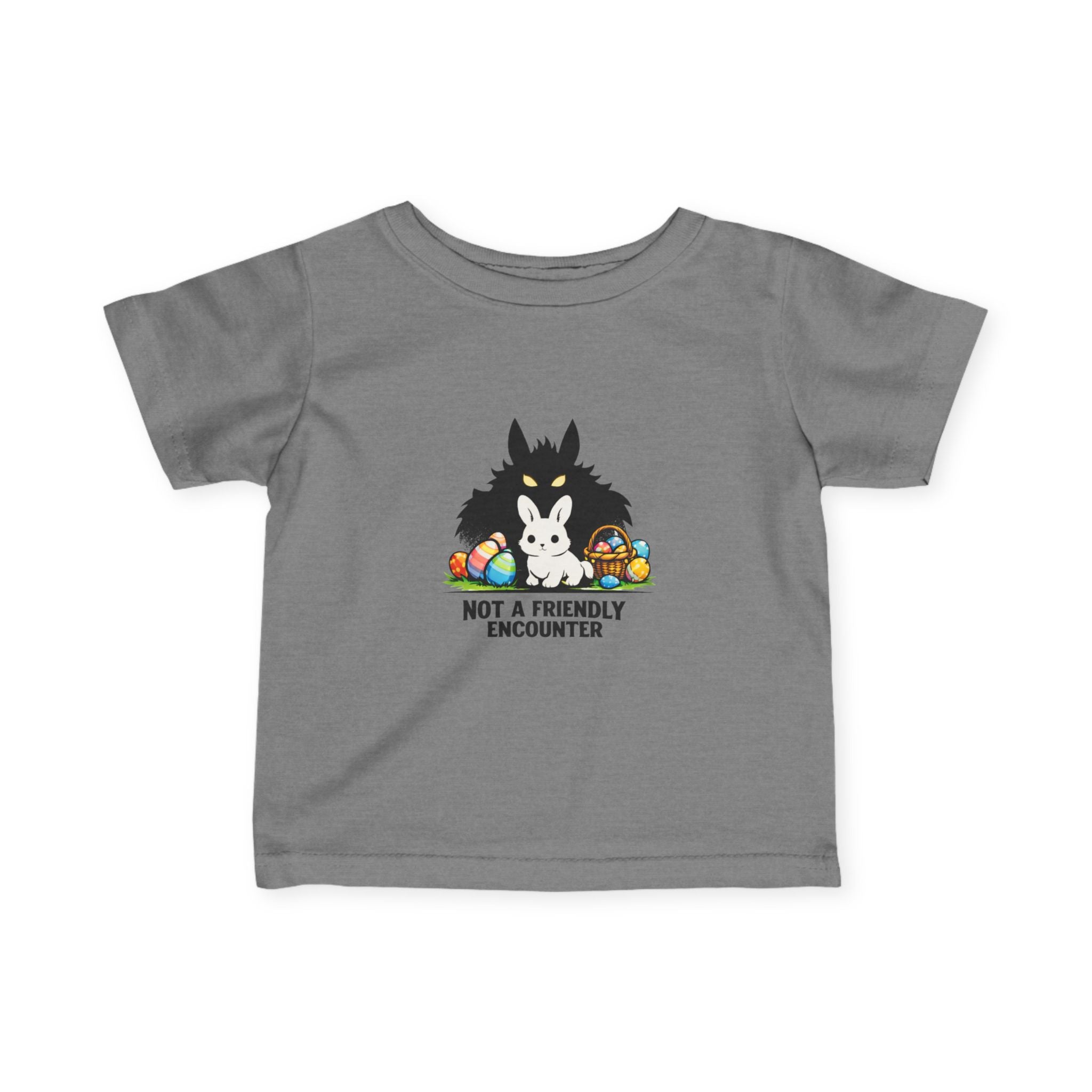 Not a Friendly Encounter Infant Tee | Wolf and Bunny Easter Eggs