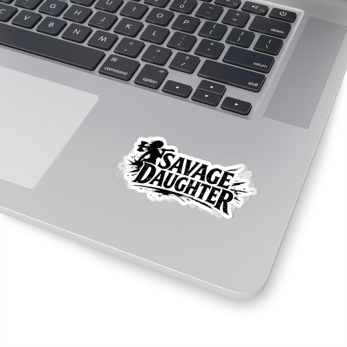 Savage Daughter Sticker | Kiss-Cut Vinyl Sticker, Biker Skull Silhouette