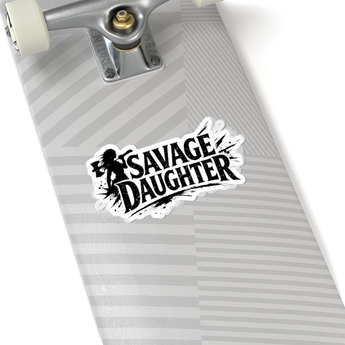Savage Daughter Sticker | Kiss-Cut Vinyl Sticker, Biker Skull Silhouette