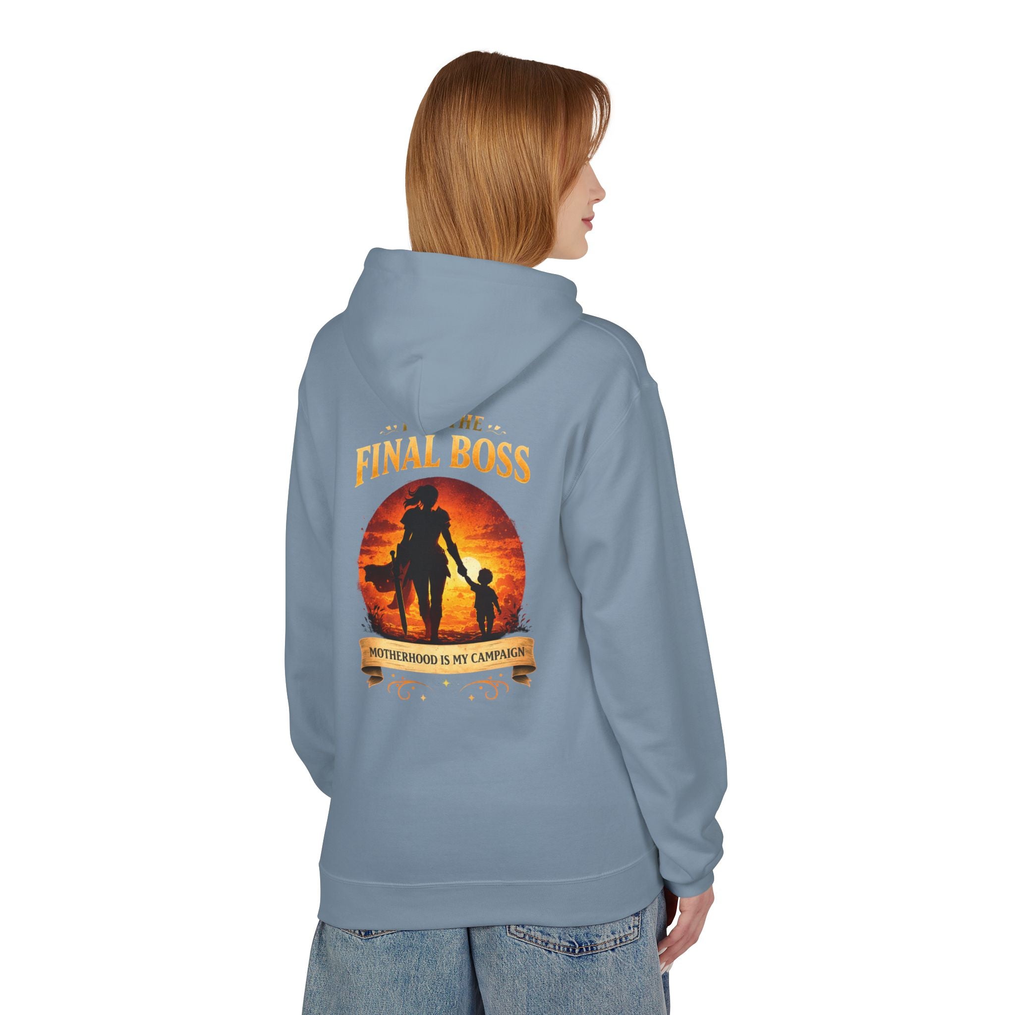 Motherhood Final Boss Hoodie — "Motherhood Is My Campaign" Graphic Hoodie