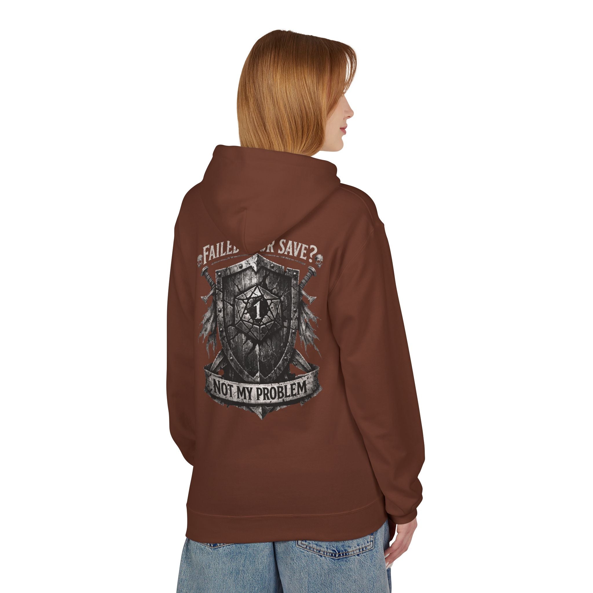 Failed Your Save? Not My Problem Shield Hoodie | RPG Gaming Crest