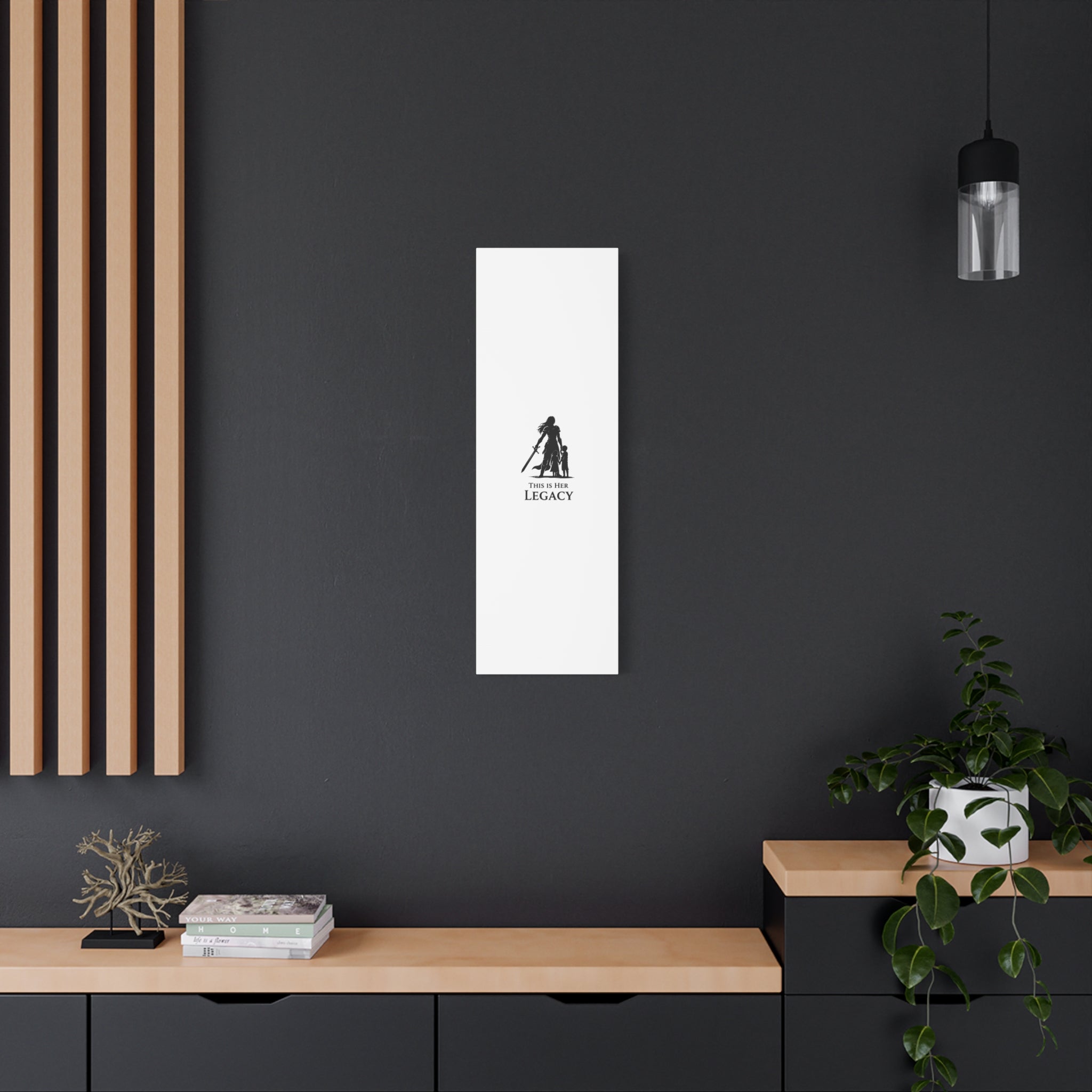 Canvas Wall Art — "This Is Her Legacy" Warrior Mother Silhouette
