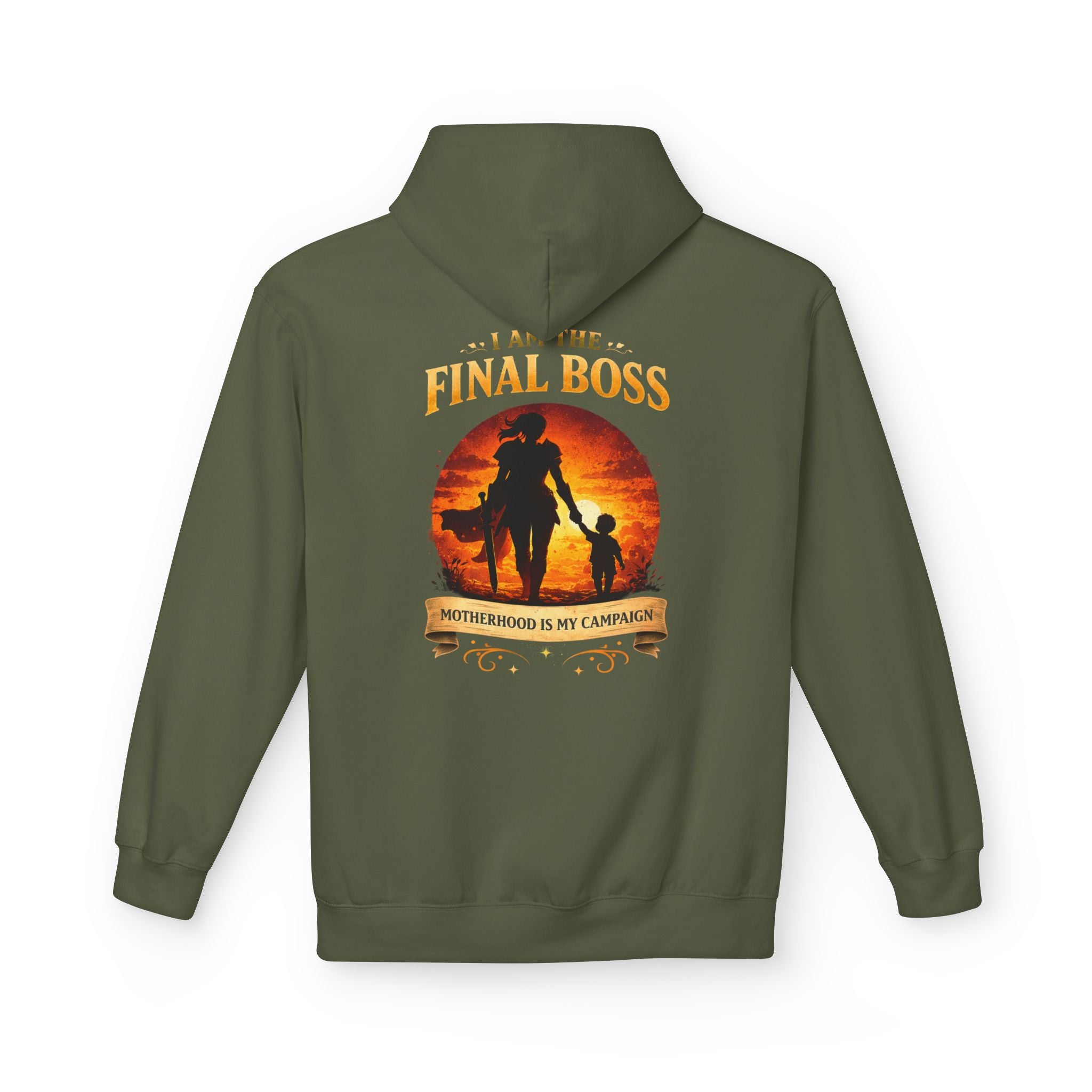Motherhood Final Boss Hoodie — "Motherhood Is My Campaign" Graphic Hoodie