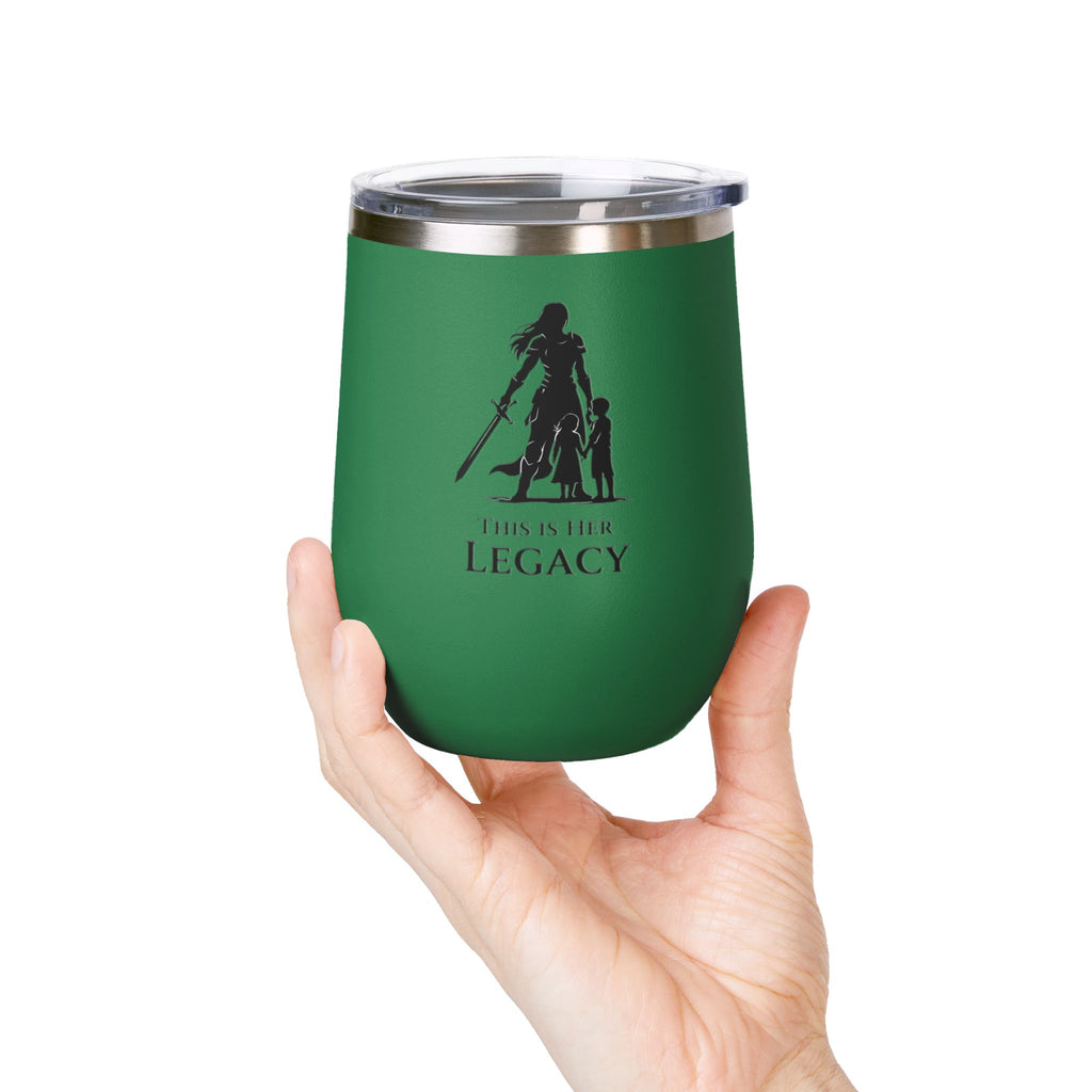 Warrior Mom Wine Tumbler – This Is Her Legacy – Strong Mother Gift – Funny Mom Cup Alternative – Wine Mom Gift – Mother’s Day Tumbler