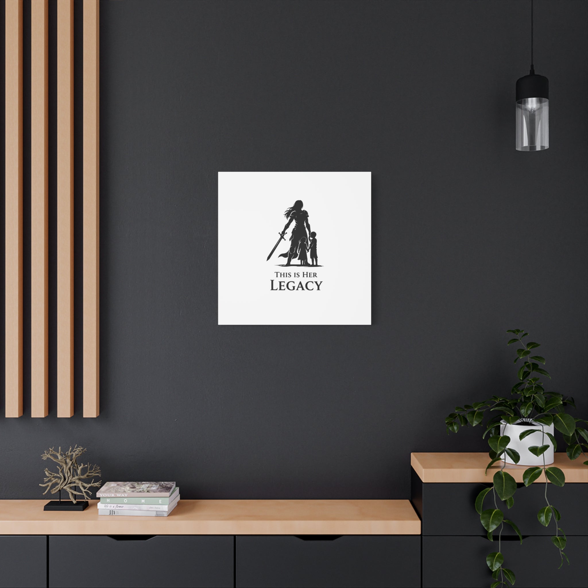 Canvas Wall Art — "This Is Her Legacy" Warrior Mother Silhouette