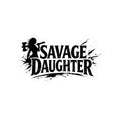 Savage Daughter Sticker | Kiss-Cut Vinyl Sticker, Biker Skull Silhouette