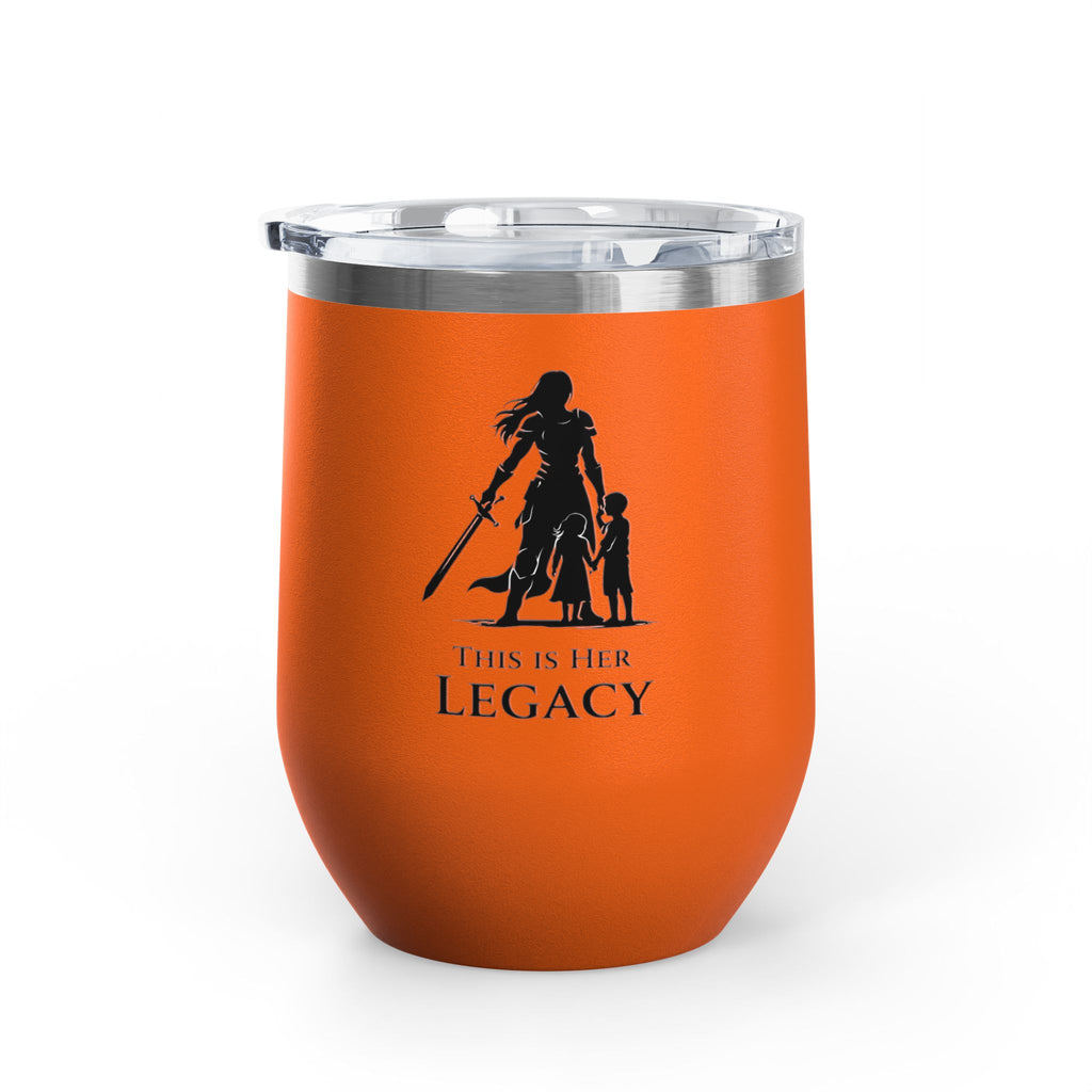 Warrior Mom Wine Tumbler – This Is Her Legacy – Strong Mother Gift – Funny Mom Cup Alternative – Wine Mom Gift – Mother’s Day Tumbler