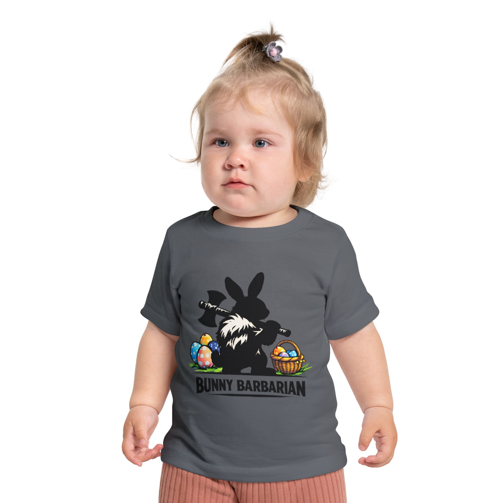 Bunny Barbarian Baby T-Shirt | Easter bunny, eggs, basket