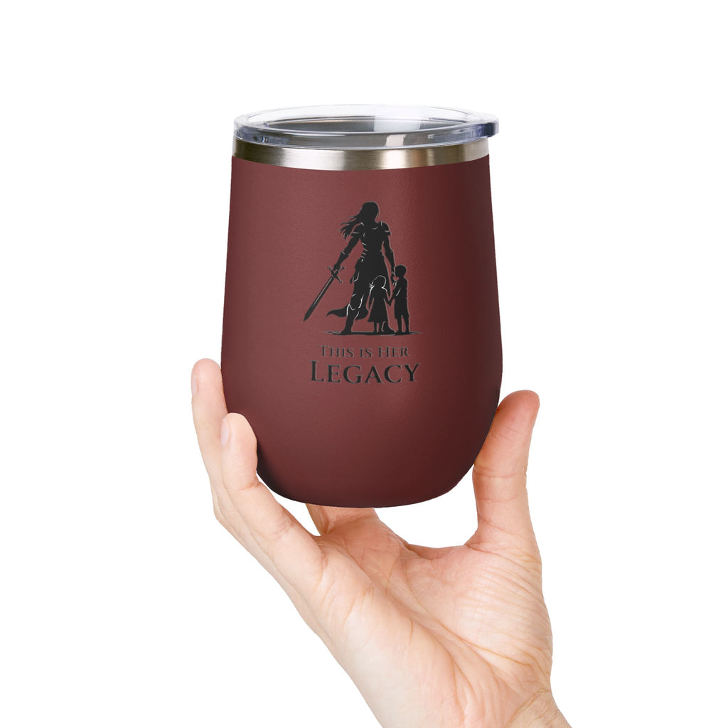 Warrior Mom Wine Tumbler – This Is Her Legacy – Strong Mother Gift – Funny Mom Cup Alternative – Wine Mom Gift – Mother’s Day Tumbler