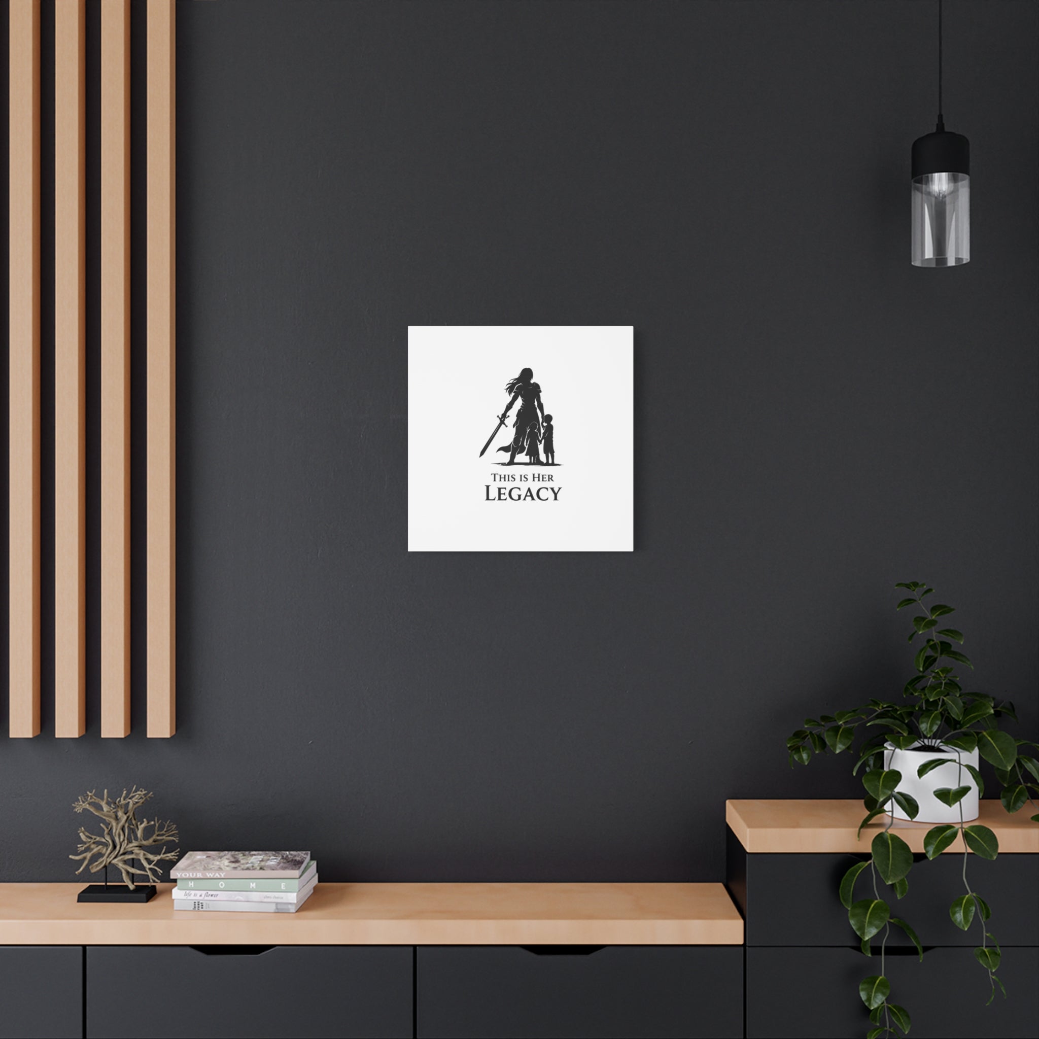 Canvas Wall Art — "This Is Her Legacy" Warrior Mother Silhouette