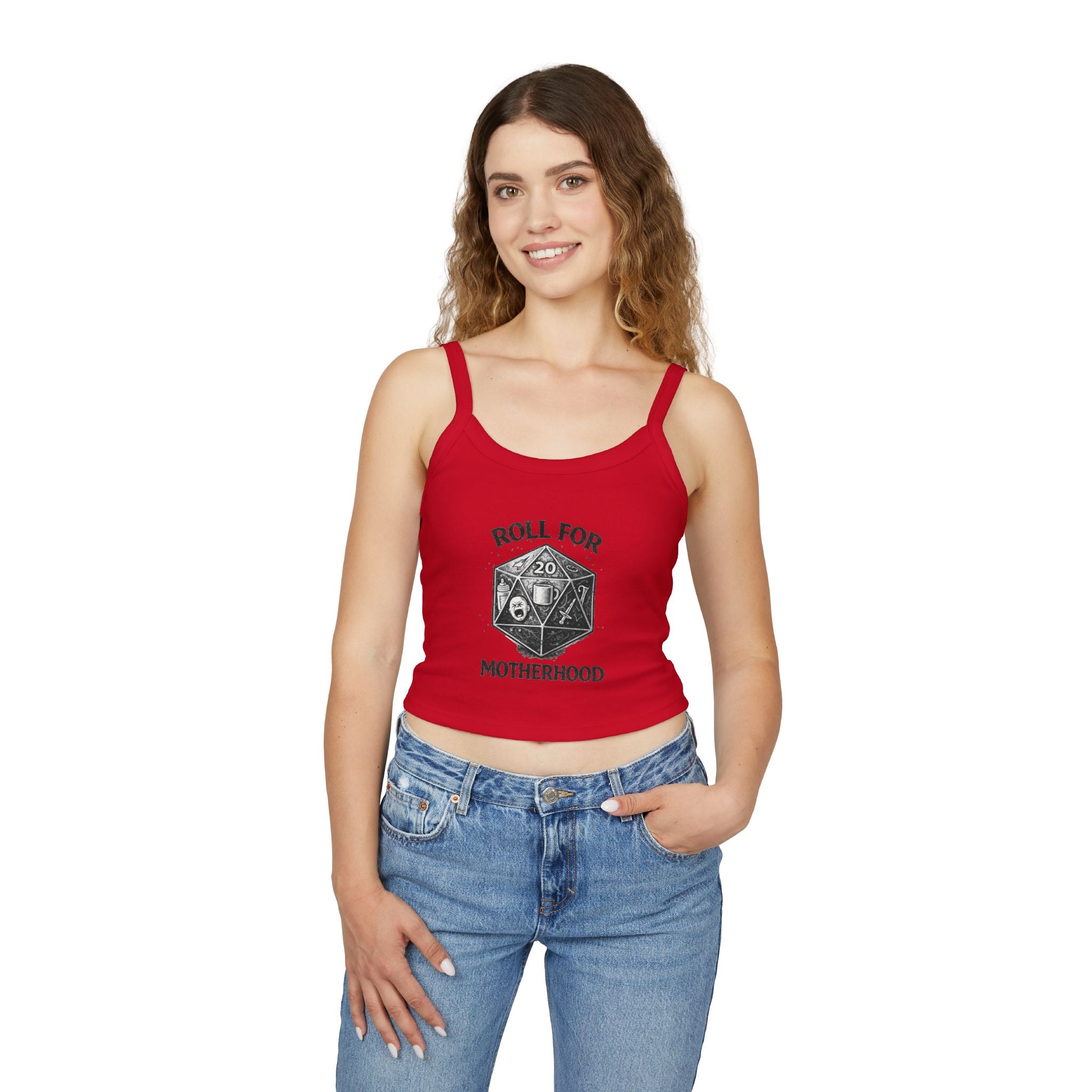 Roll for Motherhood Tank Top | D20 Dice Mom Gaming Graphic