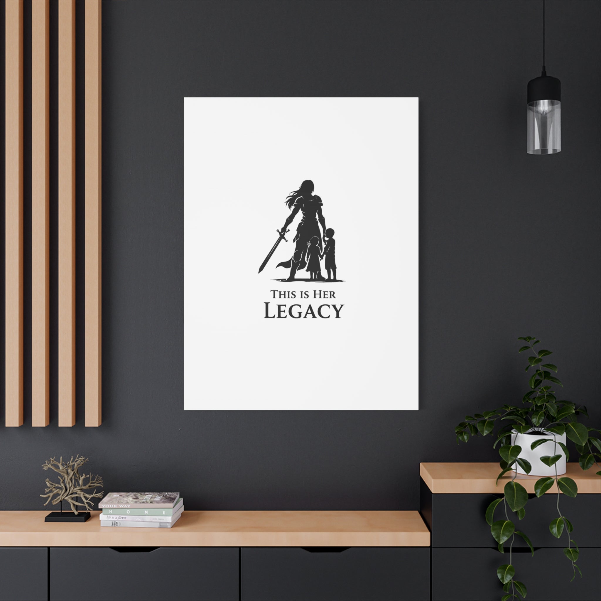 Canvas Wall Art — "This Is Her Legacy" Warrior Mother Silhouette