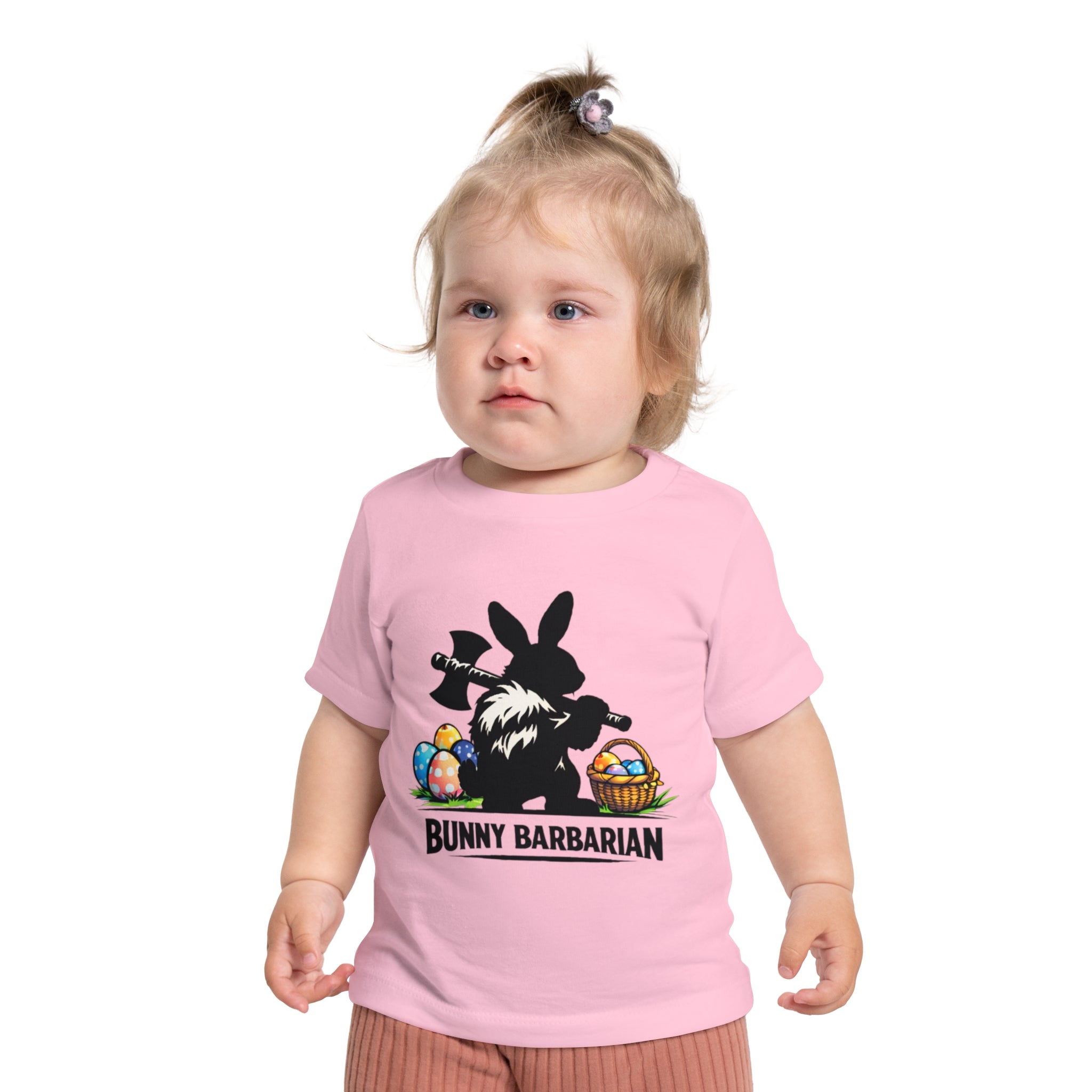 Bunny Barbarian Baby T-Shirt | Easter bunny, eggs, basket