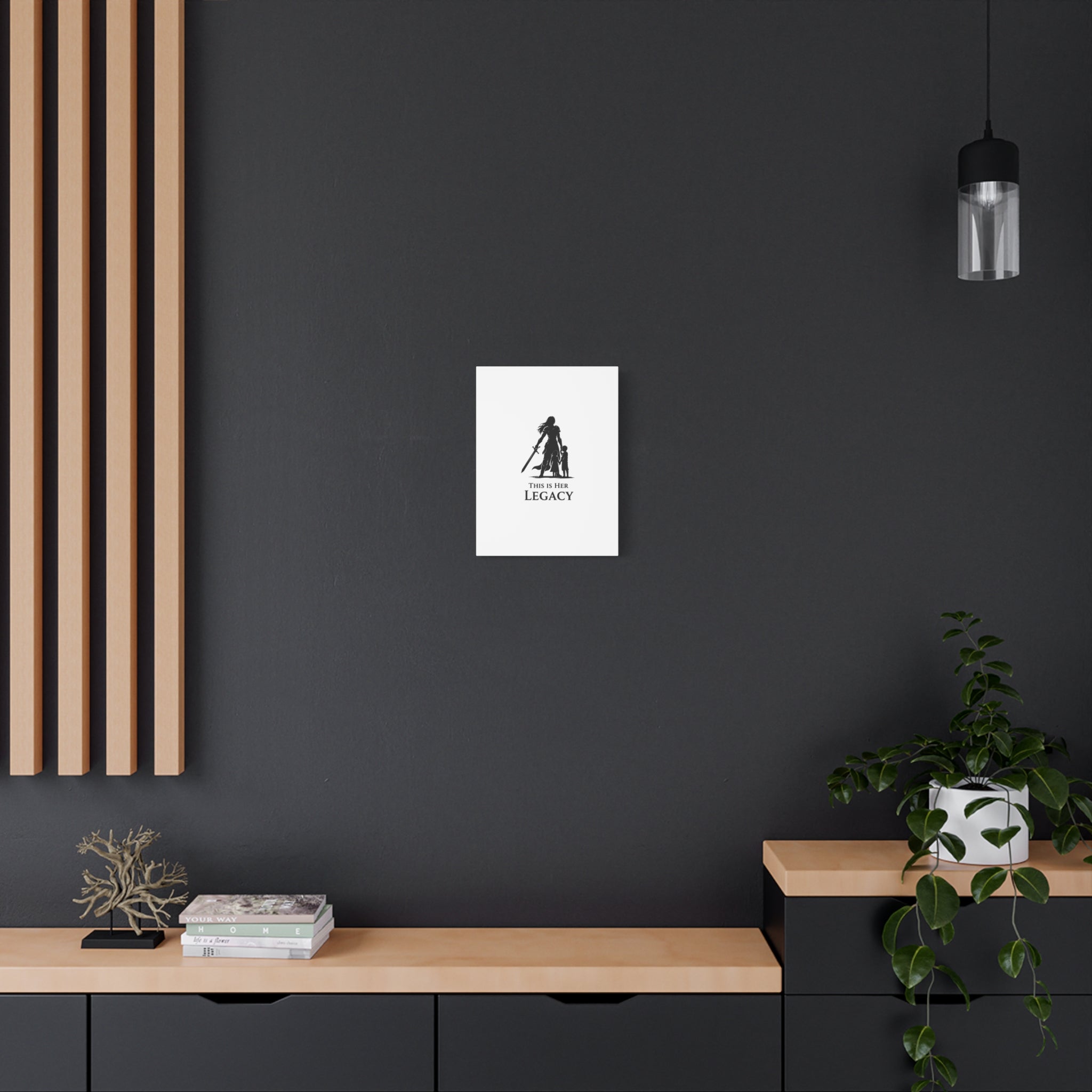 Canvas Wall Art — "This Is Her Legacy" Warrior Mother Silhouette