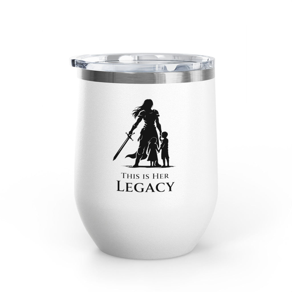 Warrior Mom Wine Tumbler – This Is Her Legacy – Strong Mother Gift – Funny Mom Cup Alternative – Wine Mom Gift – Mother’s Day Tumbler