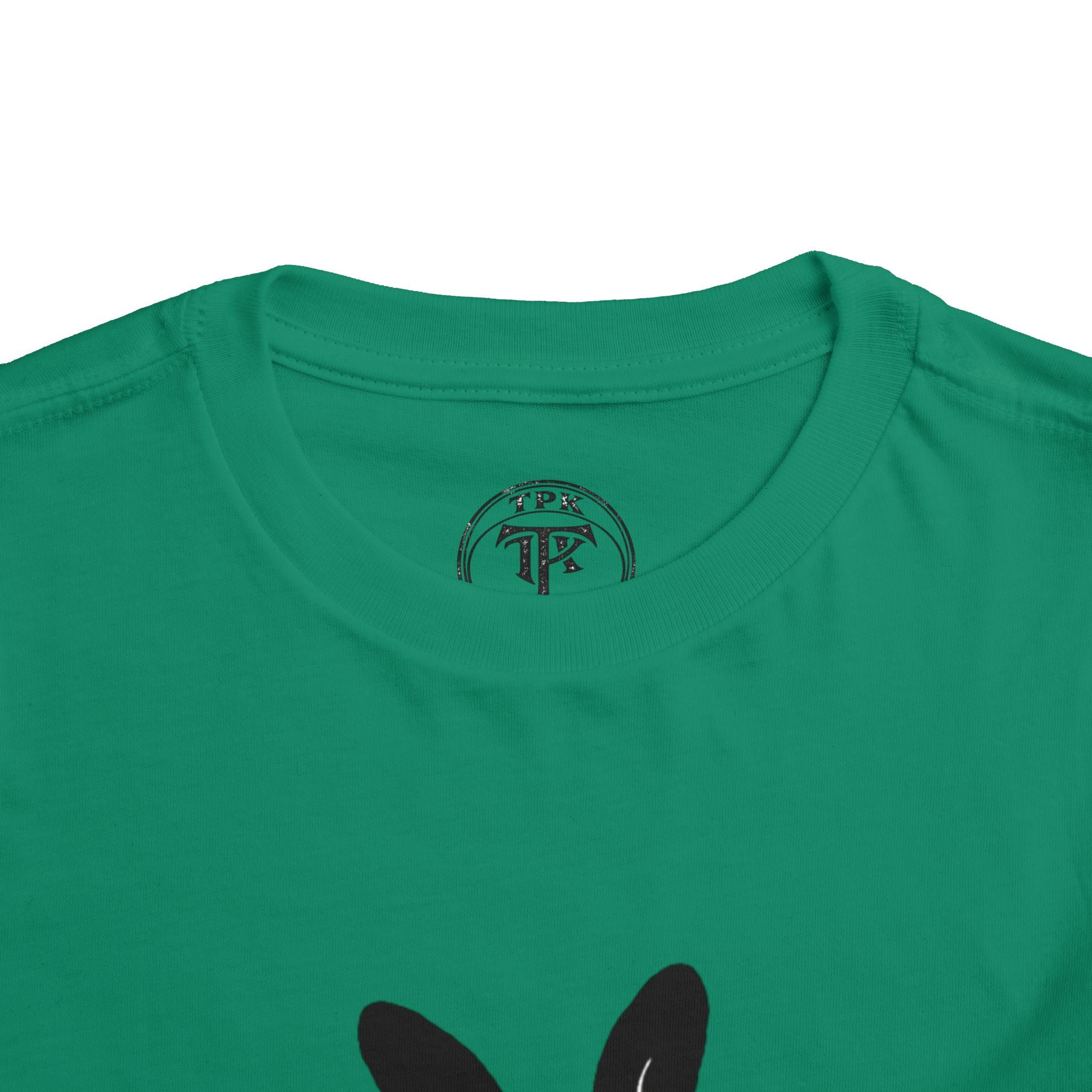 Dungeon Bunny Toddler Tee | Cute Black Bunny with Sword and Eggs