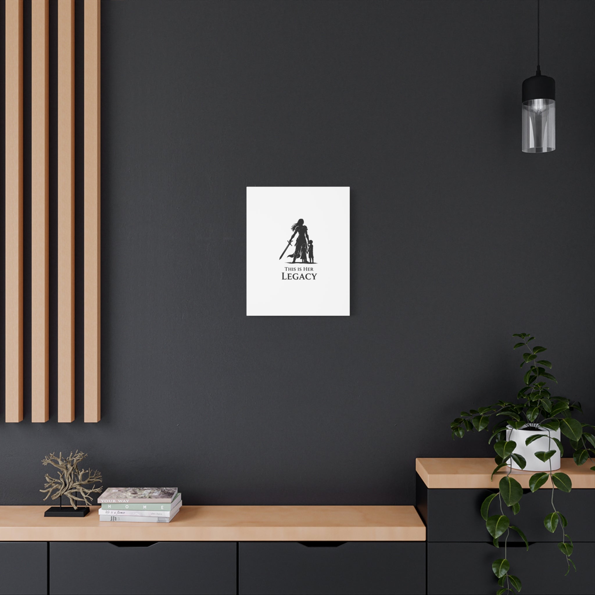 Canvas Wall Art — "This Is Her Legacy" Warrior Mother Silhouette