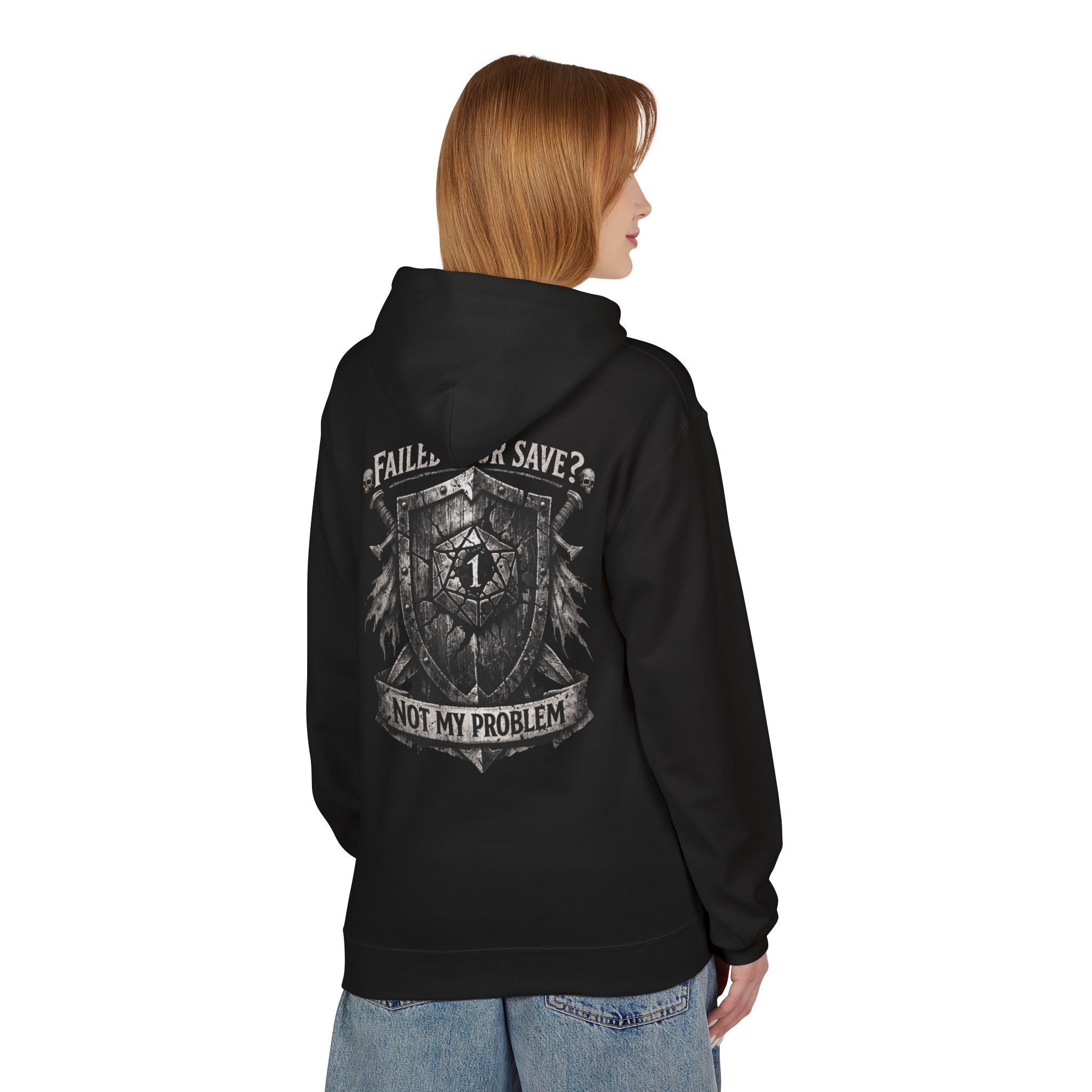 Failed Your Save? Not My Problem Shield Hoodie | RPG Gaming Crest