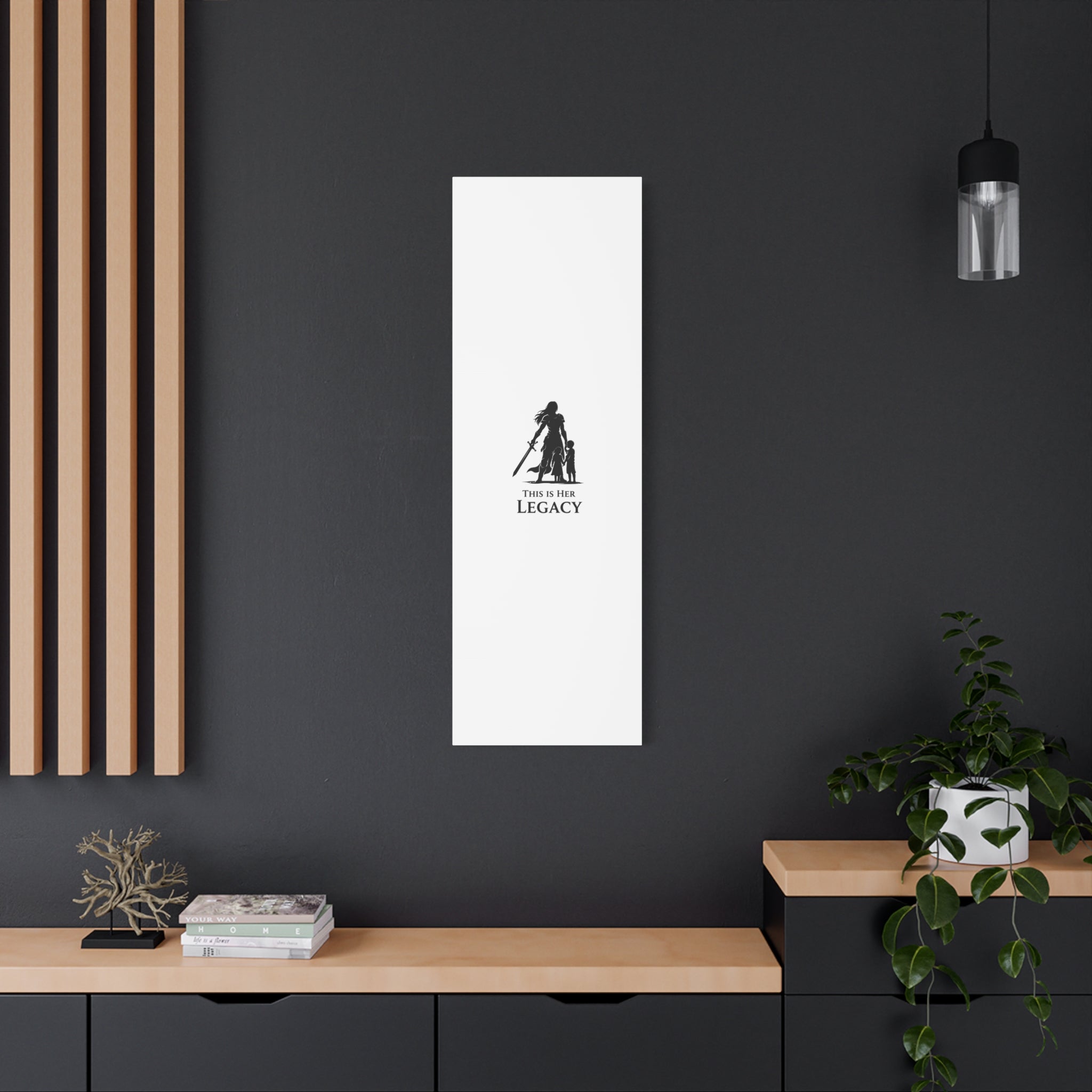Canvas Wall Art — "This Is Her Legacy" Warrior Mother Silhouette