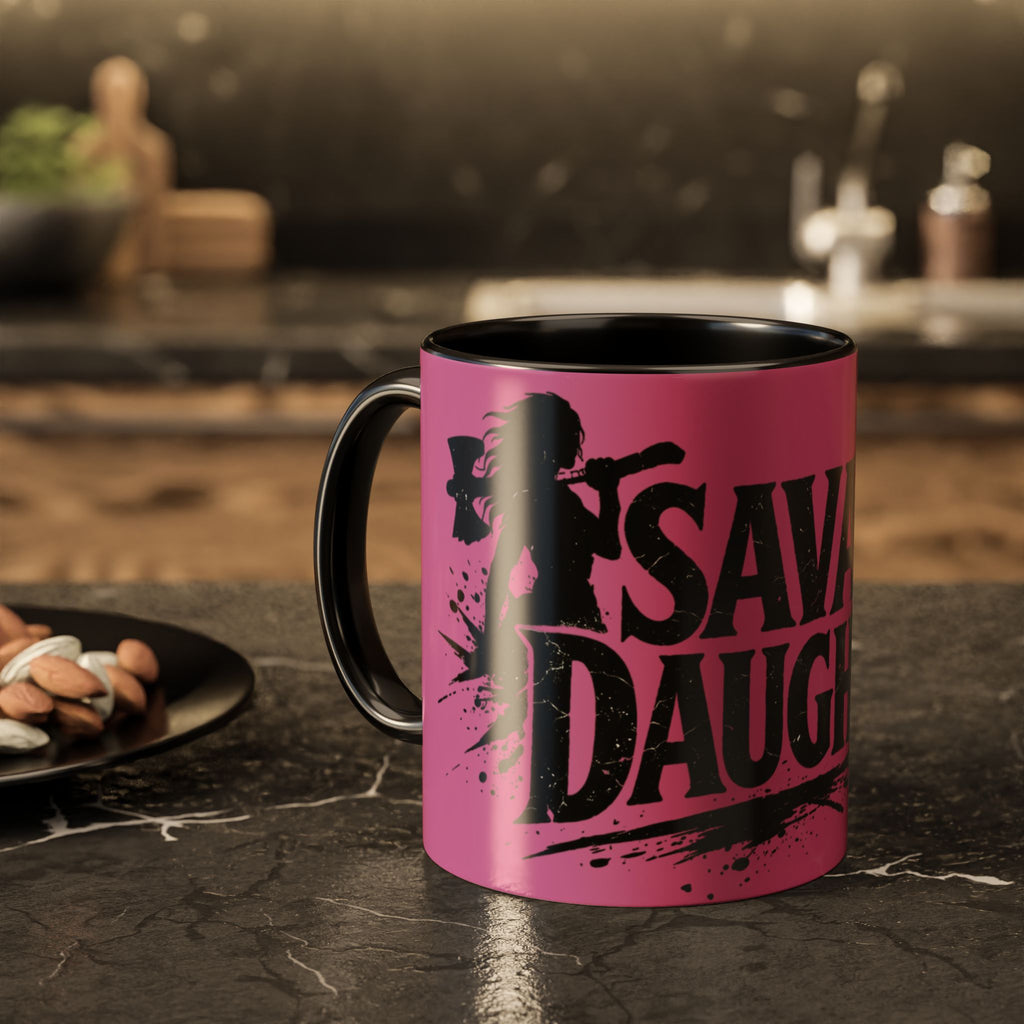 Savage Daughter Mug | Pink Black Accent