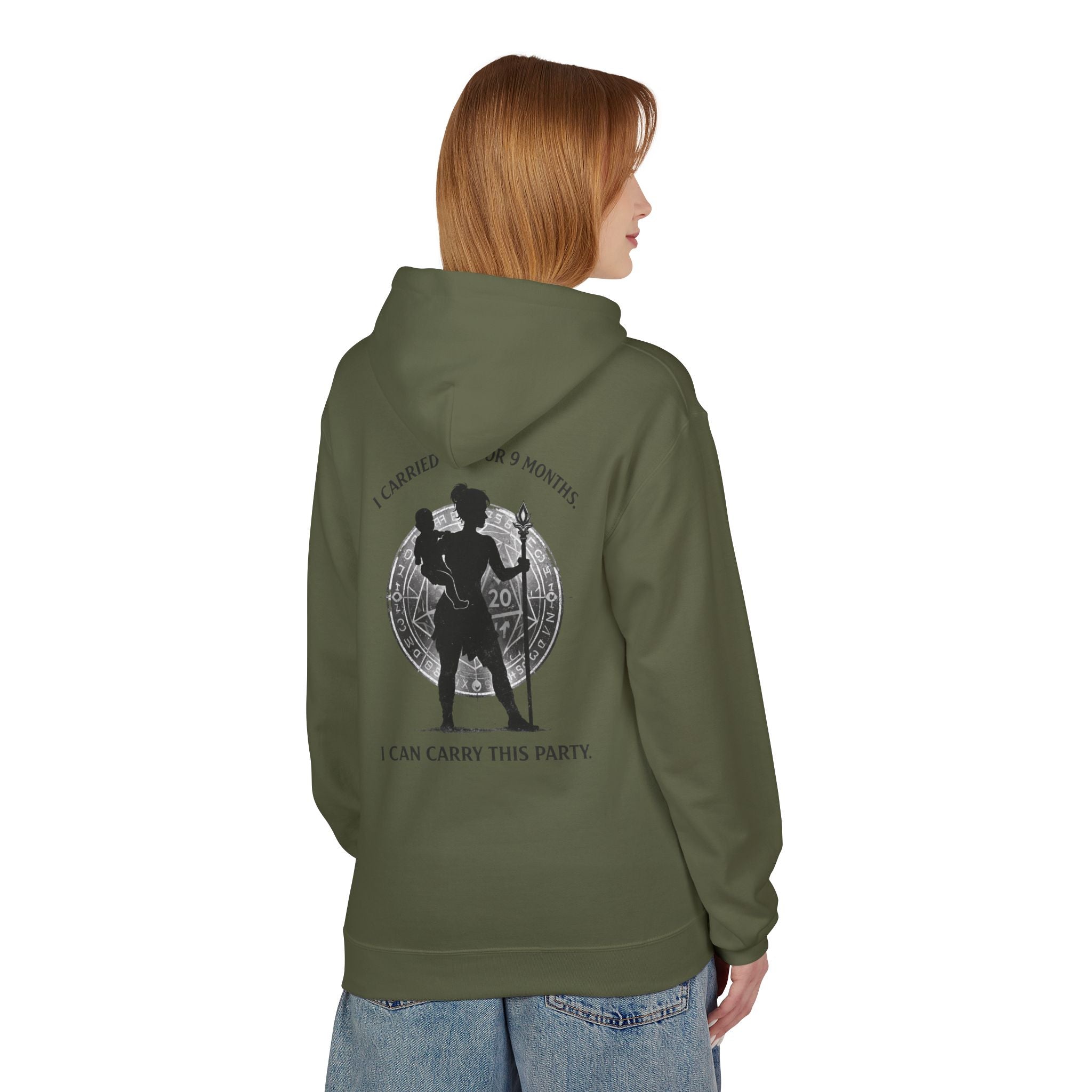 Warrior Mother Silhouette Hoodie | I Carried You for 9 Months, I Can Carry This Party