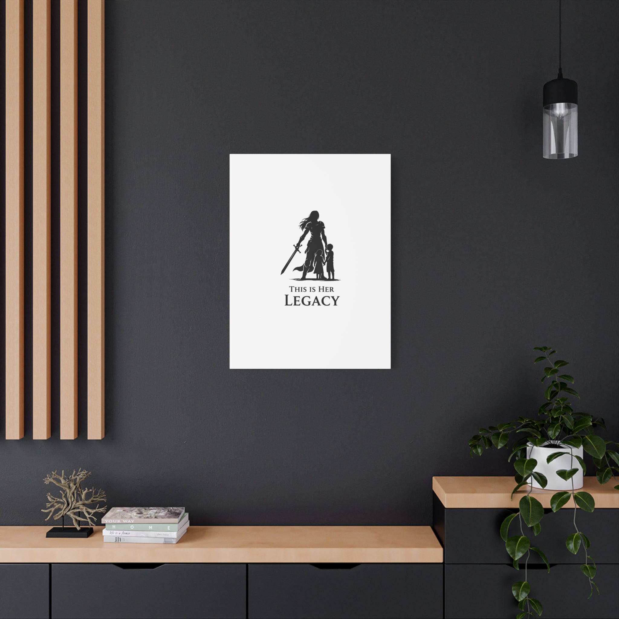 Canvas Wall Art — "This Is Her Legacy" Warrior Mother Silhouette