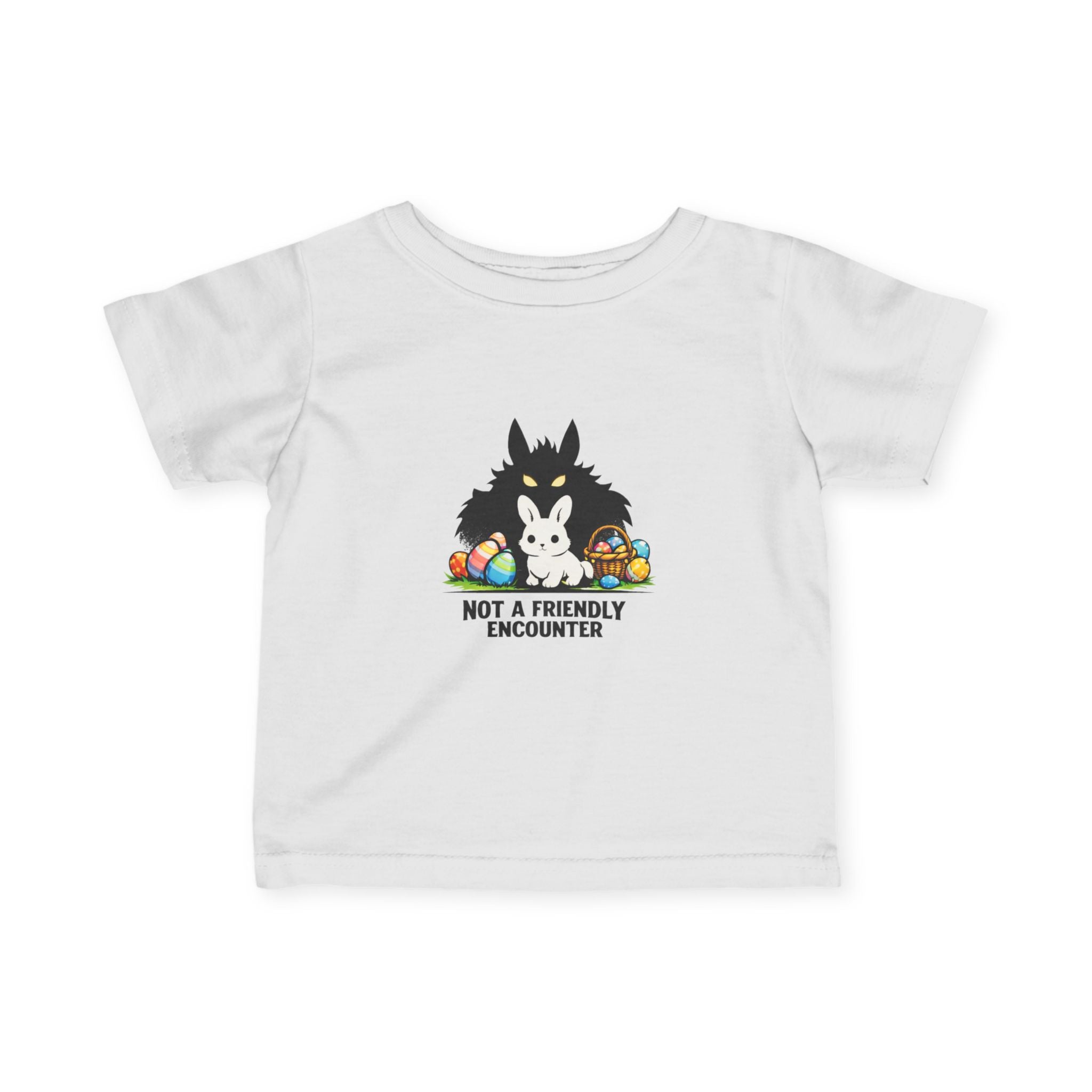 Not a Friendly Encounter Infant Tee | Wolf and Bunny Easter Eggs