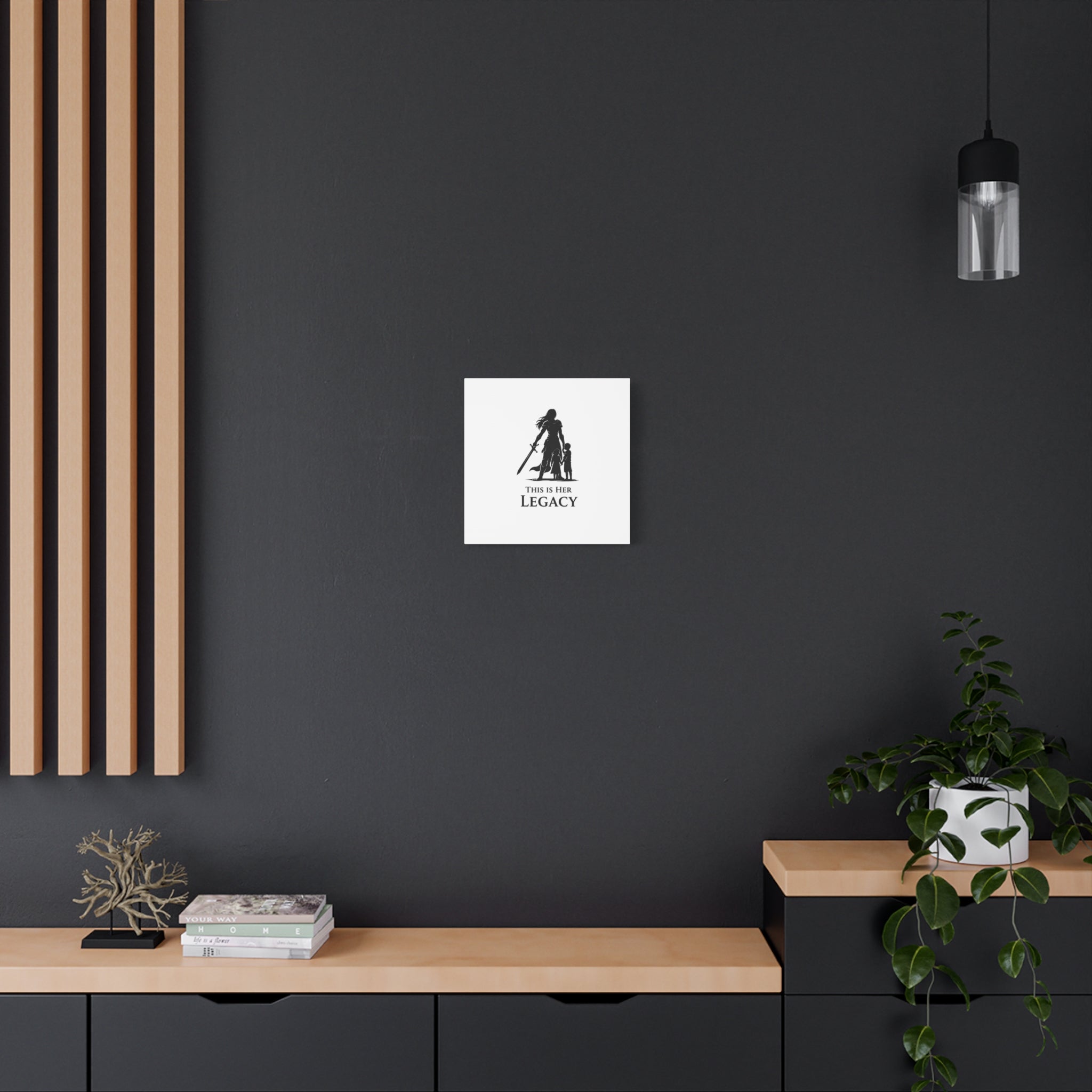Canvas Wall Art — "This Is Her Legacy" Warrior Mother Silhouette