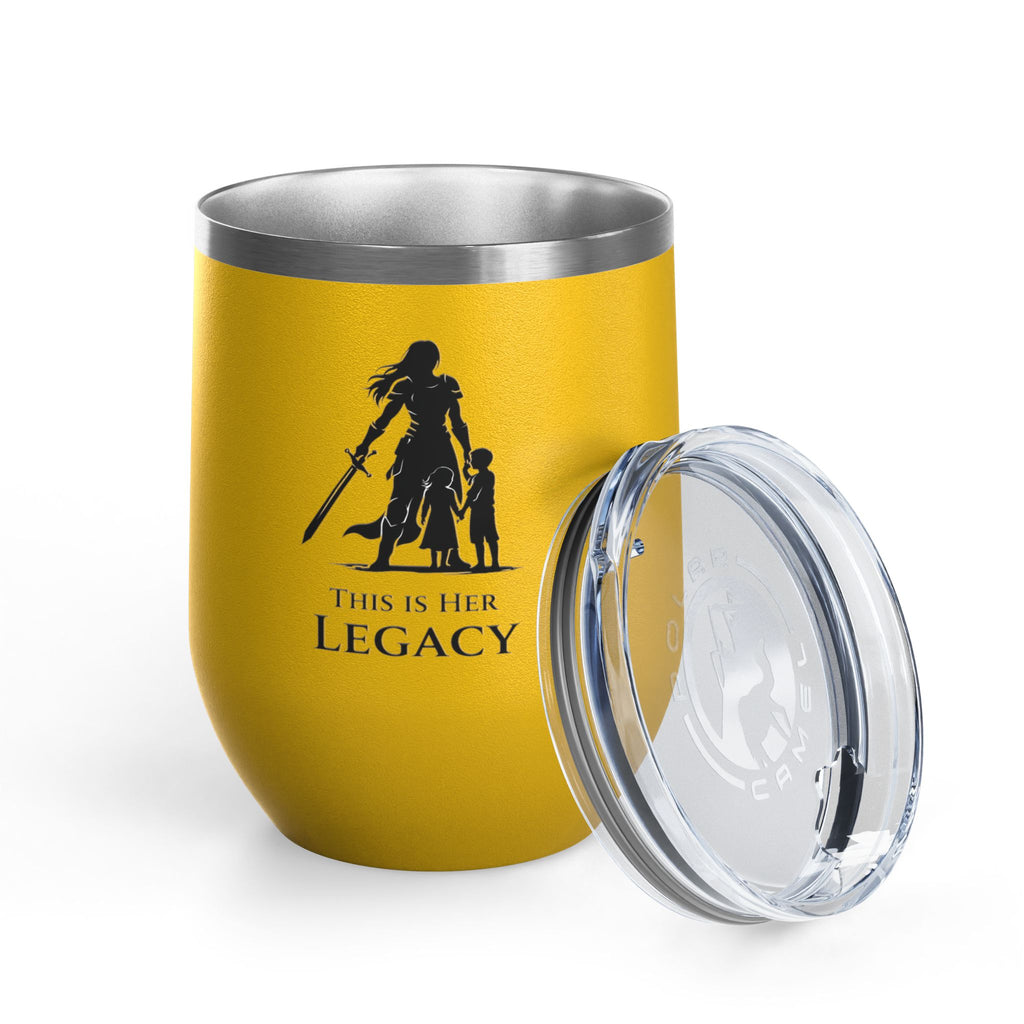 Warrior Mom Wine Tumbler – This Is Her Legacy – Strong Mother Gift – Funny Mom Cup Alternative – Wine Mom Gift – Mother’s Day Tumbler