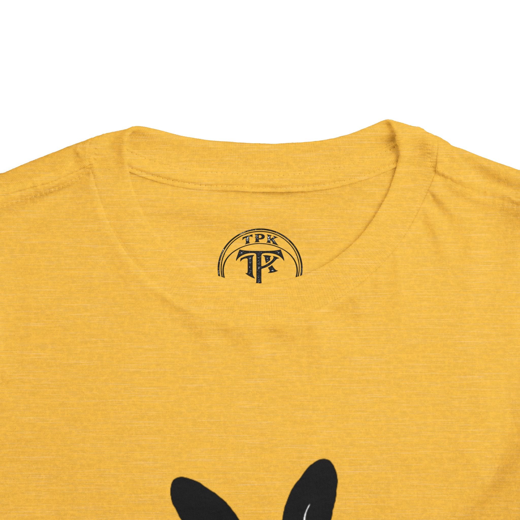 Dungeon Bunny Toddler Tee | Cute Black Bunny with Sword and Eggs