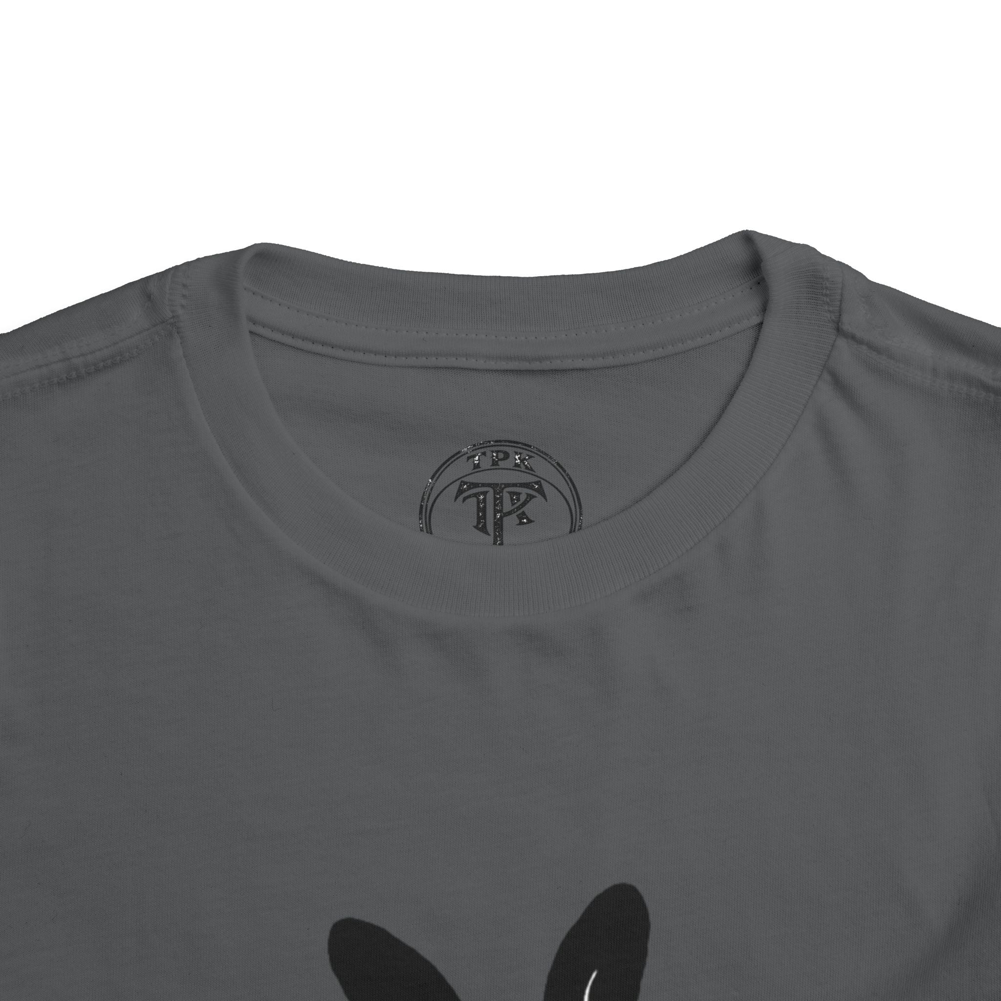 Dungeon Bunny Toddler Tee | Cute Black Bunny with Sword and Eggs