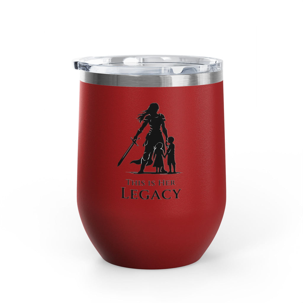 Warrior Mom Wine Tumbler – This Is Her Legacy – Strong Mother Gift – Funny Mom Cup Alternative – Wine Mom Gift – Mother’s Day Tumbler