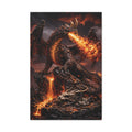 Fire Dragon Matte Canvas Print — Stretched 1.25" Fantasy Wall Art