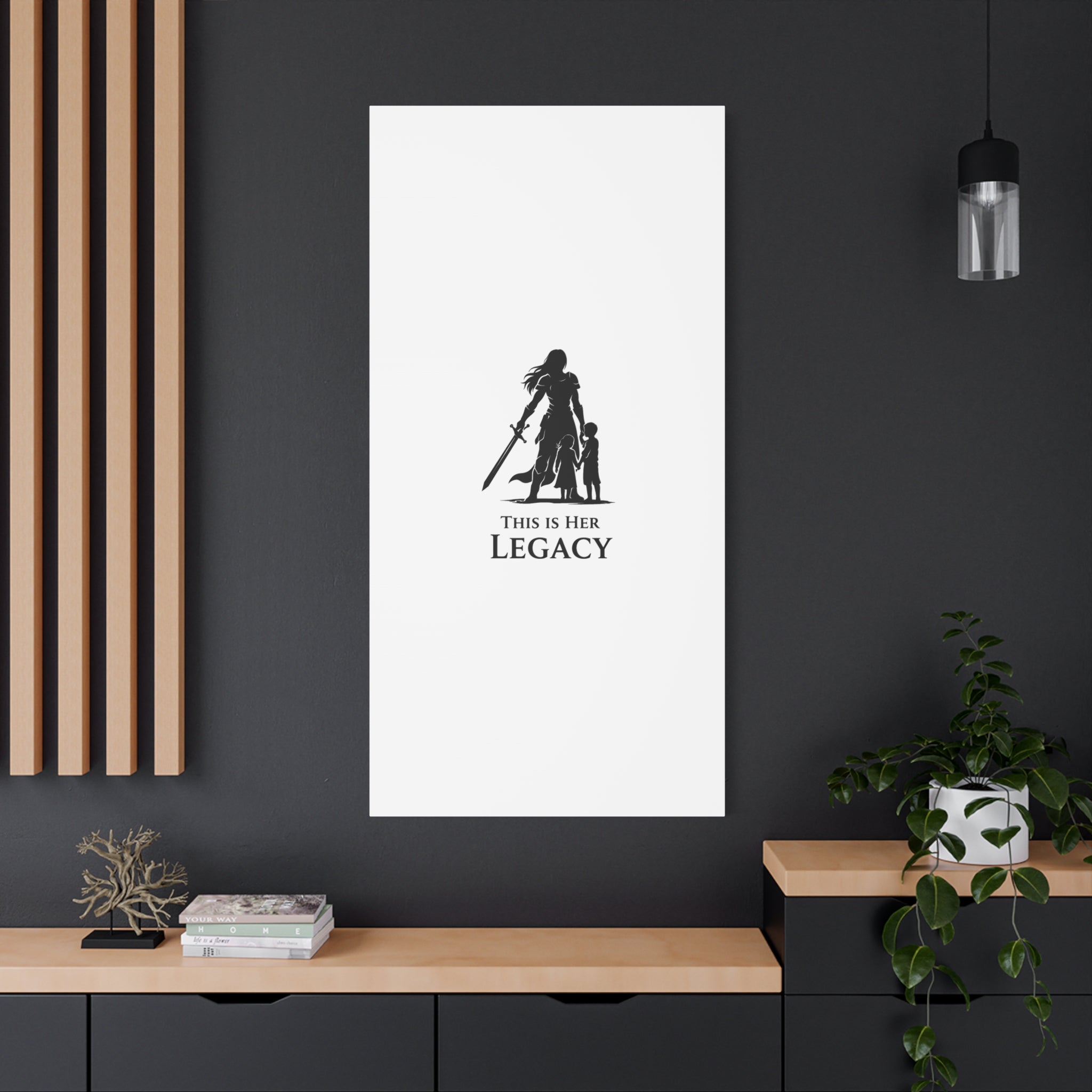 Canvas Wall Art — "This Is Her Legacy" Warrior Mother Silhouette