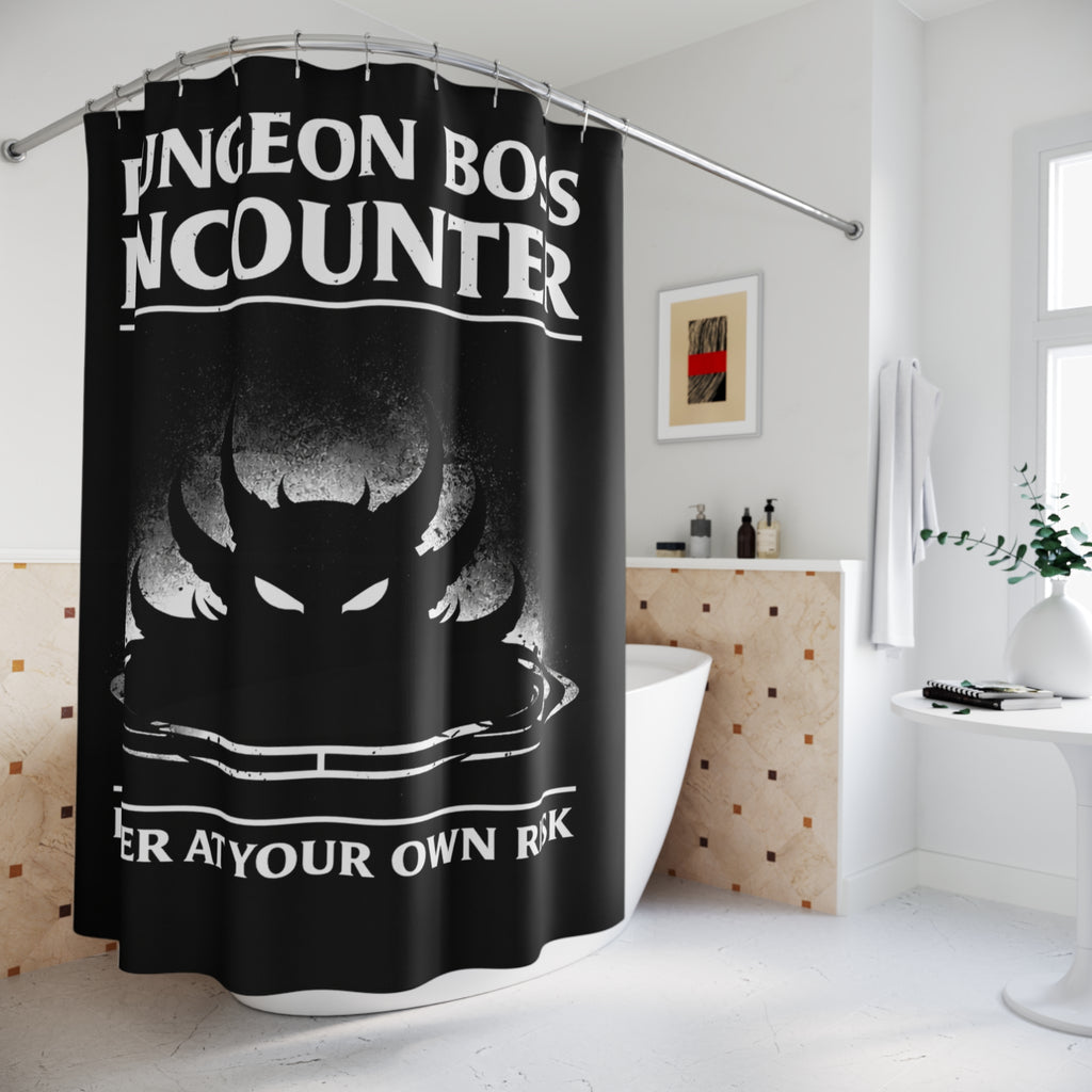 Dungeon Boss Encounter Shower Curtain | Enter At Your Own Risk