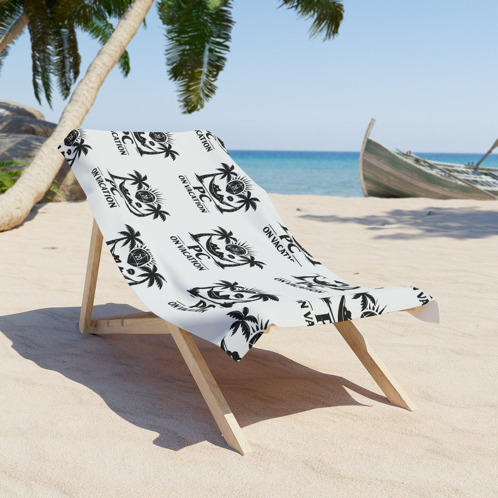 PC On Vacation Beach Towel | Palm Tree Logo Pattern
