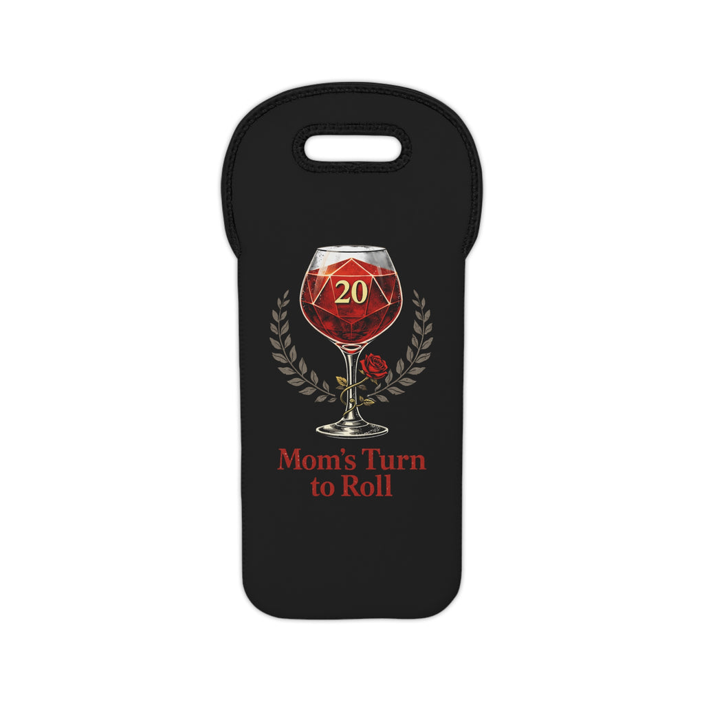 Wine Tote - "Mom's Turn to Roll" D20 Wine Glass Carrier