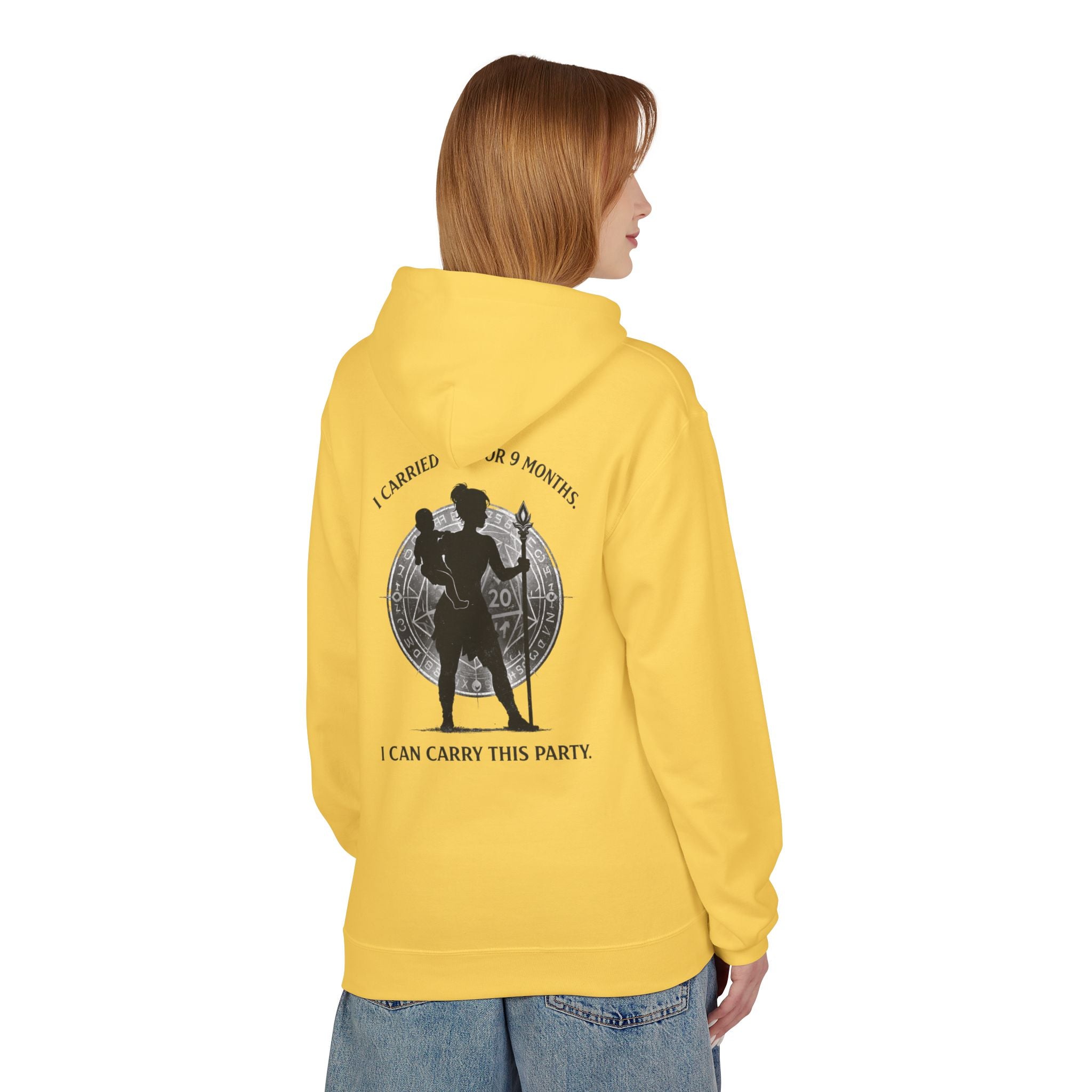 Warrior Mother Silhouette Hoodie | I Carried You for 9 Months, I Can Carry This Party